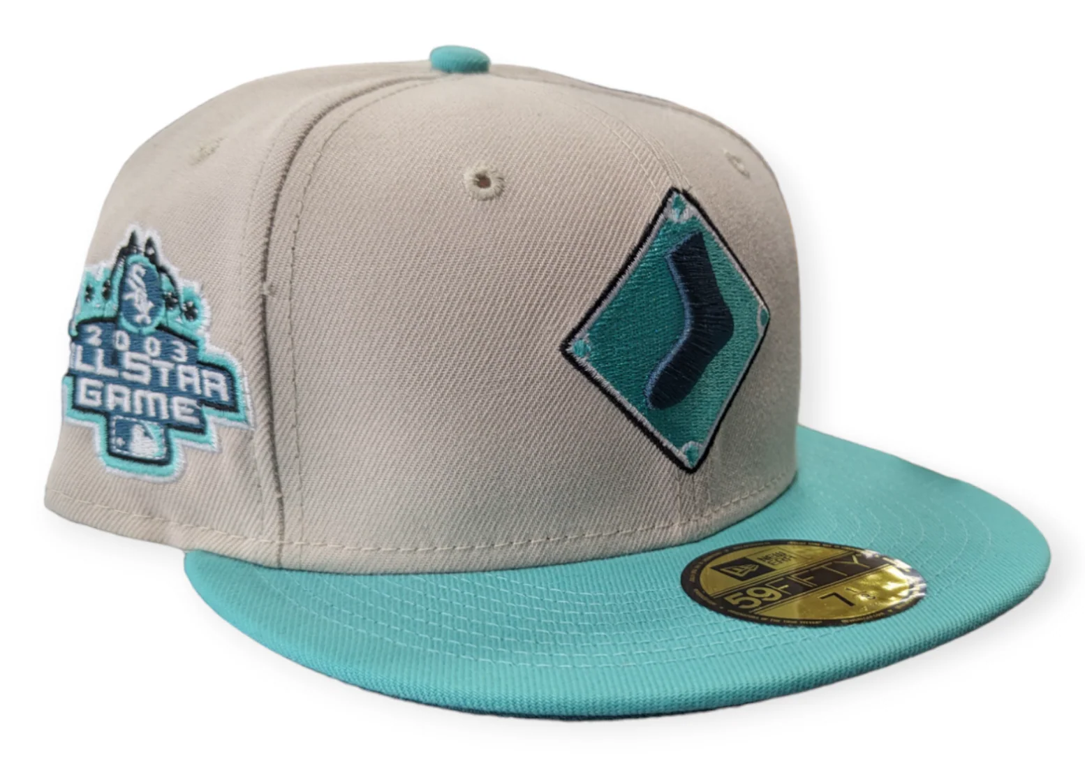 Chicago White Sox 2003 ASG New Era 2 Tone Stone/Mint Rock Pack 59FIFTY Fitted Hat