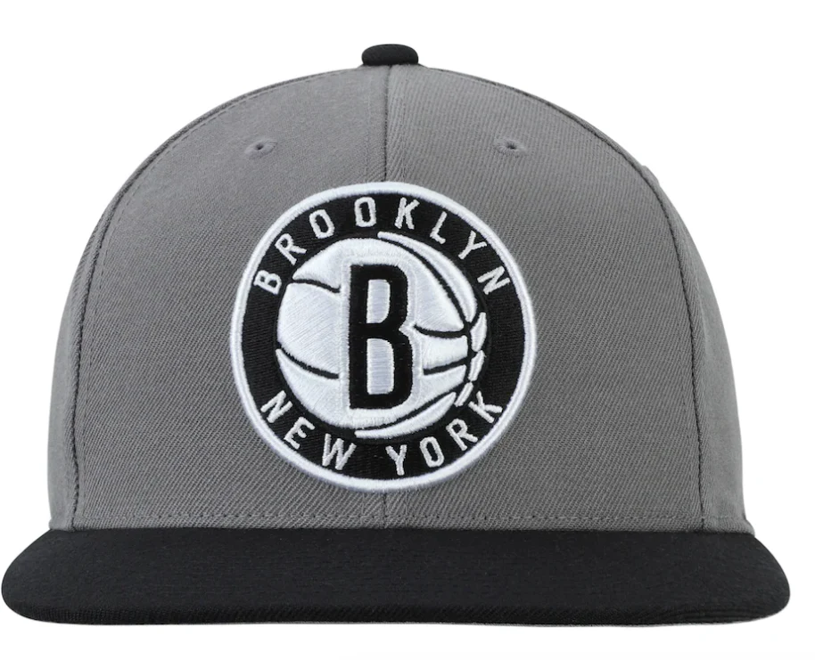Men's Brooklyn Nets Mitchell & Ness Two-Tone Wool Snapback Hat - Gray/Black