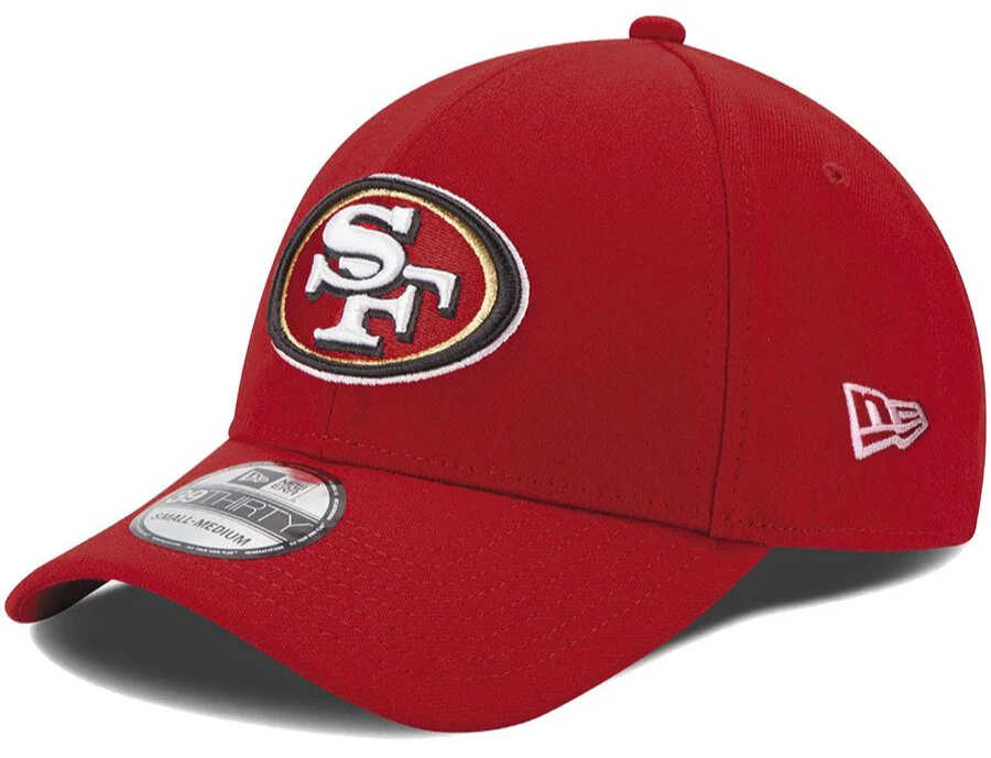 Mens San Francisco 49ers New Era Scarlet 39THIRTY Team Classic Flex Hat