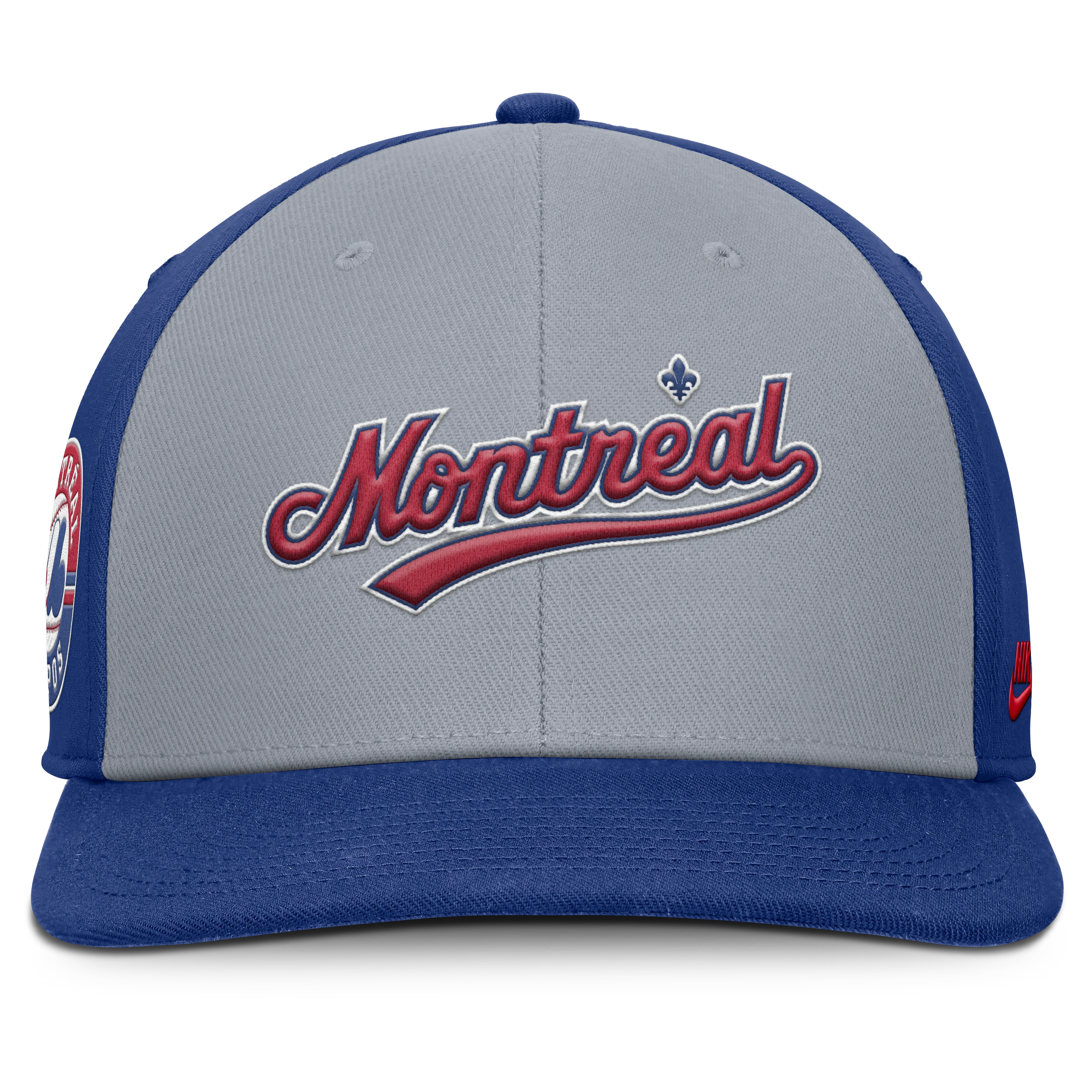 Montreal Expos Nike Gray/Royal Dri-Fit Pro Snapback Hat