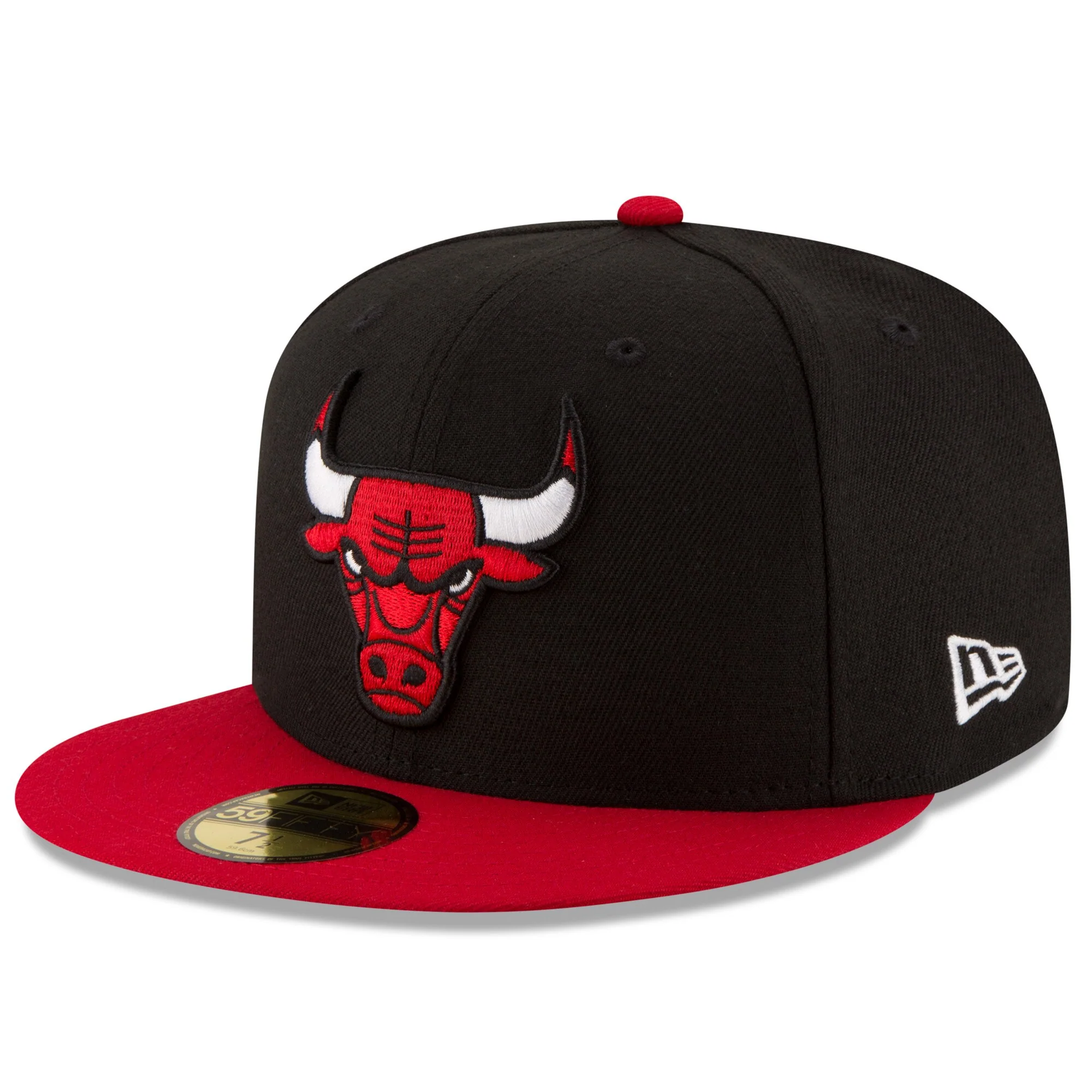 Men's Chicago Bulls New Era Black/Red Official Team Color 2Tone 59FIFTY Fitted Hat