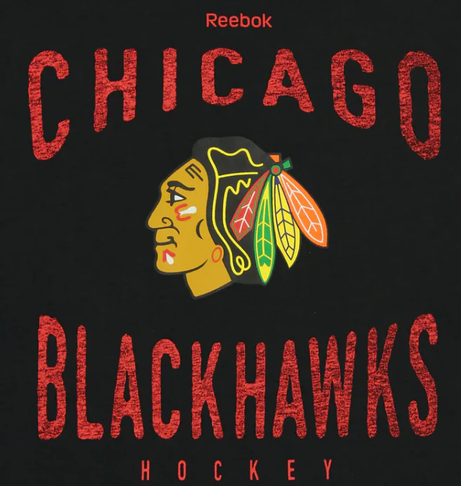 Reebok NHL Youth Chicago Blackhawks Scratched Out Team L/S Tee