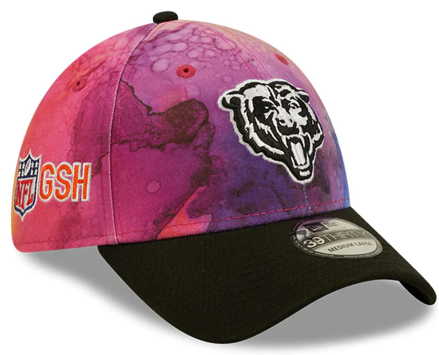 Men's Chicago Bears New Era Crucial Catch 2022 NFL Sideline Mascot Logo Ink 39THIRTY Flex Hat