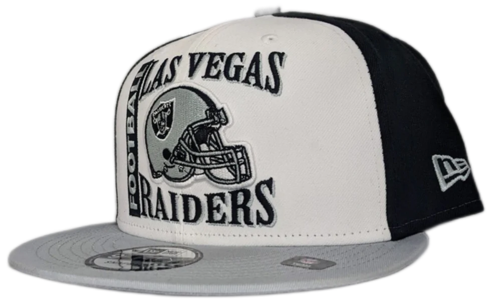 Las Vegas Raiders Raiders Historic Logo Retro Sport 3 Tone New Era 9FIFTY Snapback Hat