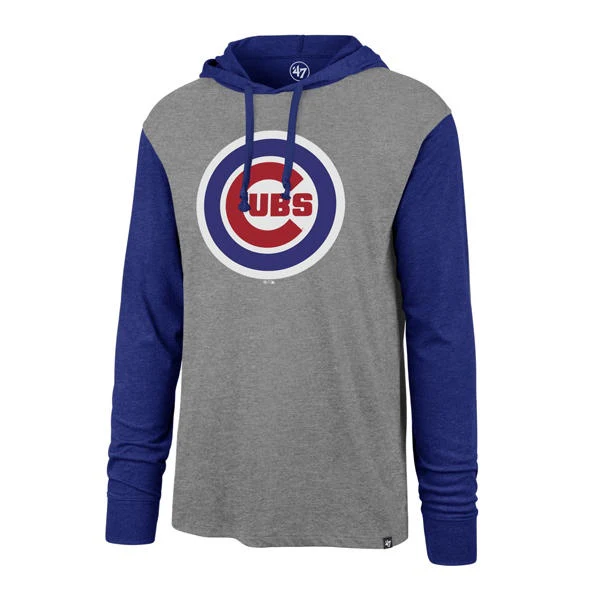 47 Brand Men's Chicago Cubs Slate Gray Imprint Callback Club Hooded Long Sleeve Tee