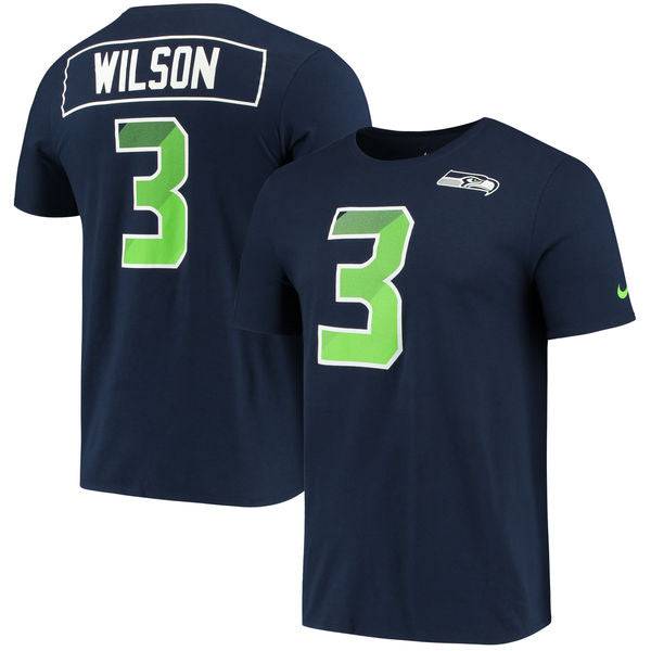 Womens Seattle Seahawks Navy Nike Russell Wilson Prism Player Tee