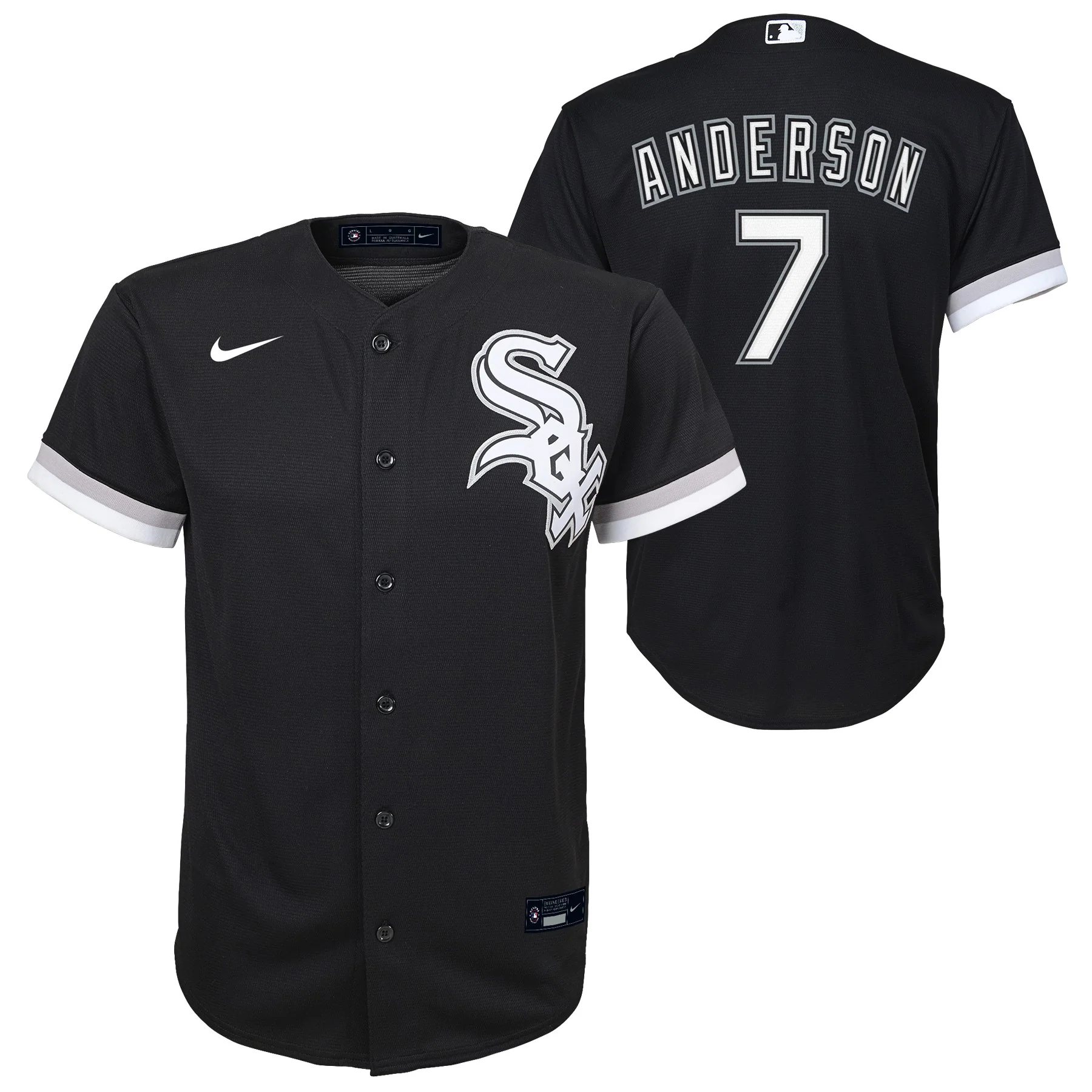 Child Tim Anderson Chicago White Sox Nike Black Alternate Replica Team Jersey