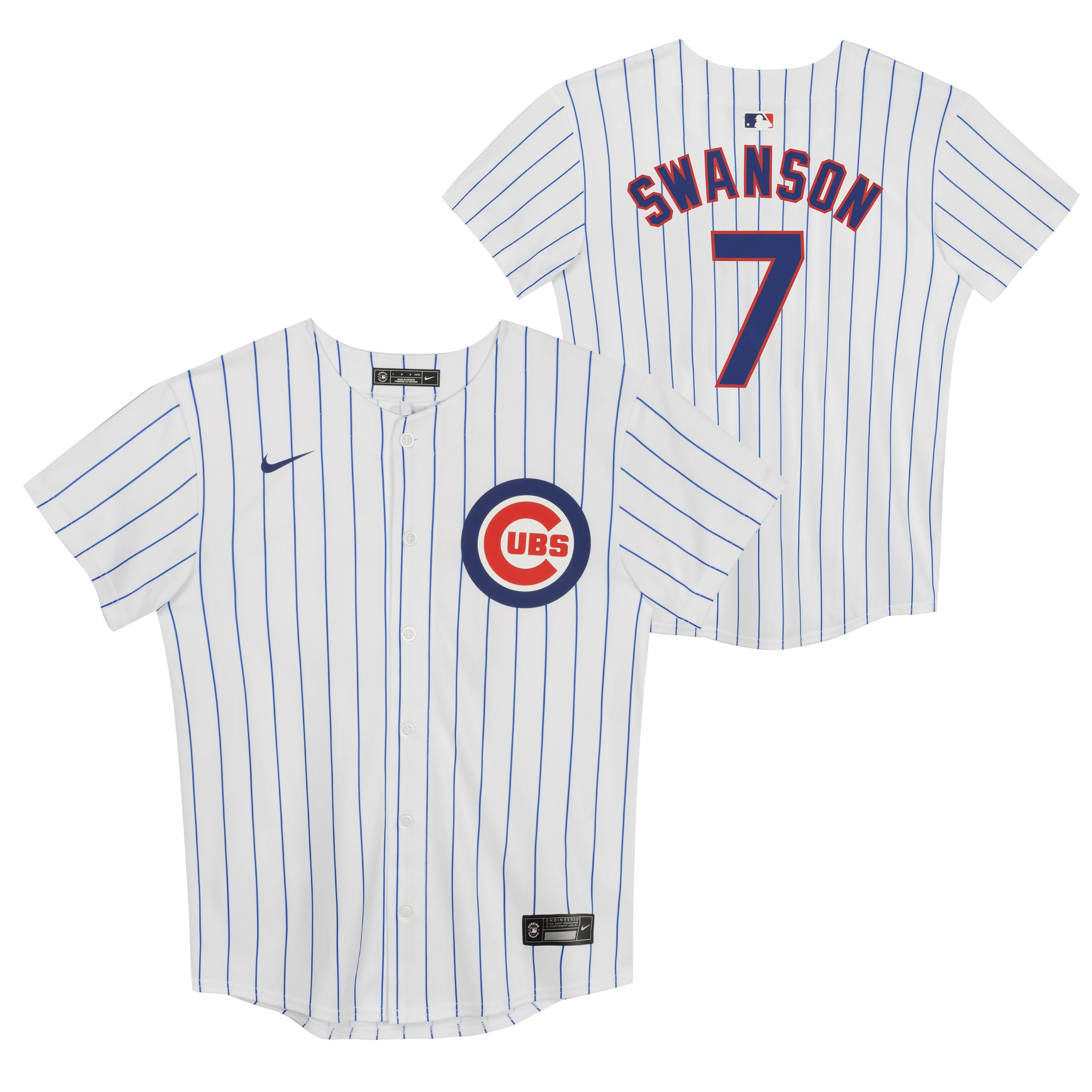 Kids Dansby Swanson Chicago Cubs Child Nike White Home Game Replica Jersey