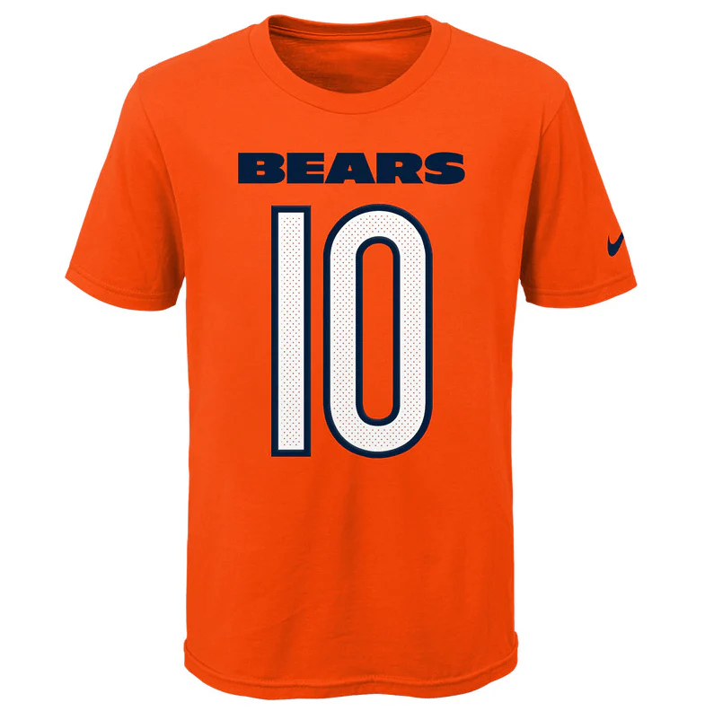 Youth Chicago Bears Mitchell Trubisky Nike Orange Player Game Team Name & Number T-Shirt
