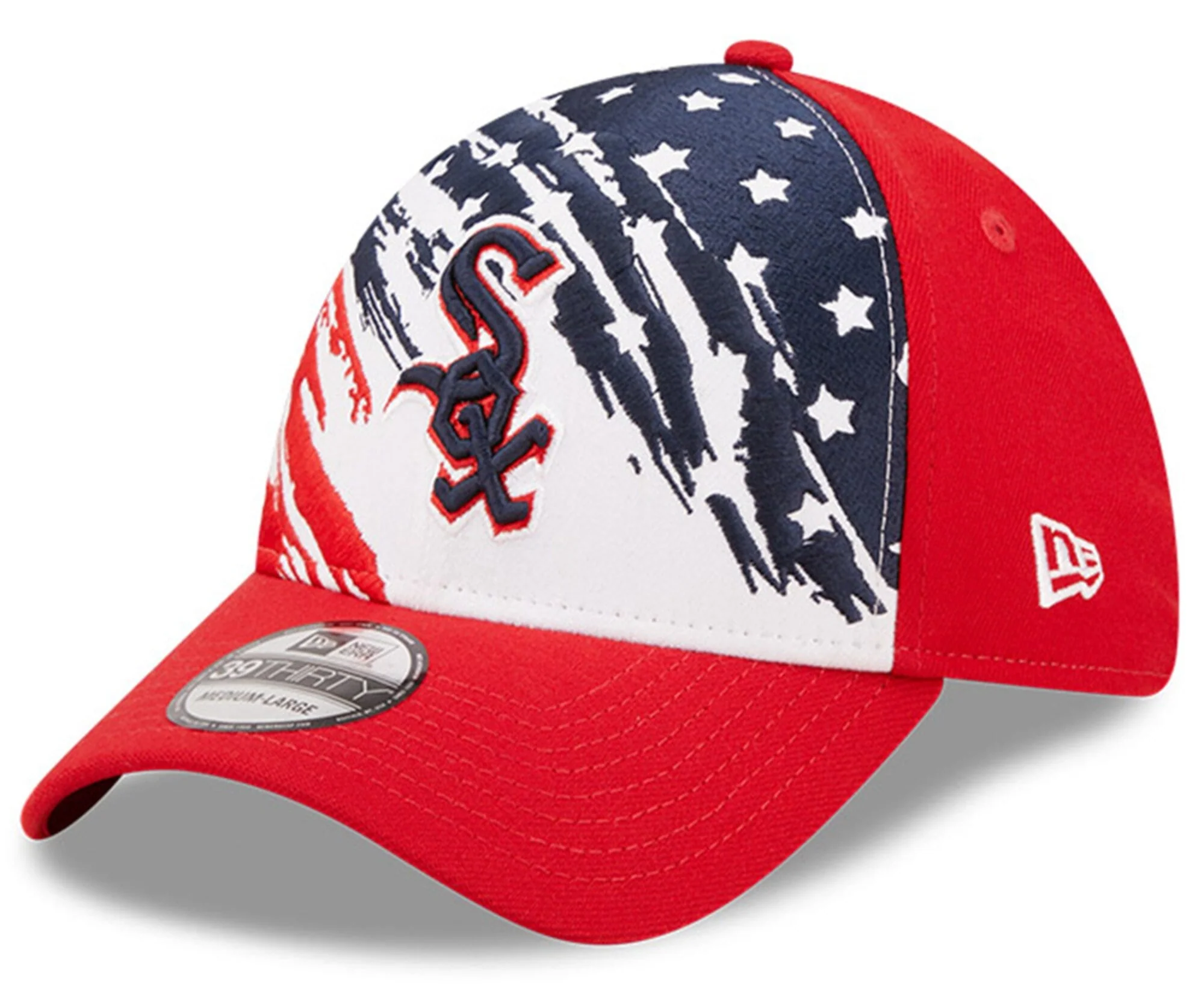 Men's Chicago White Sox New Era Red 2022 4th of July 39THIRTY Flex Hat