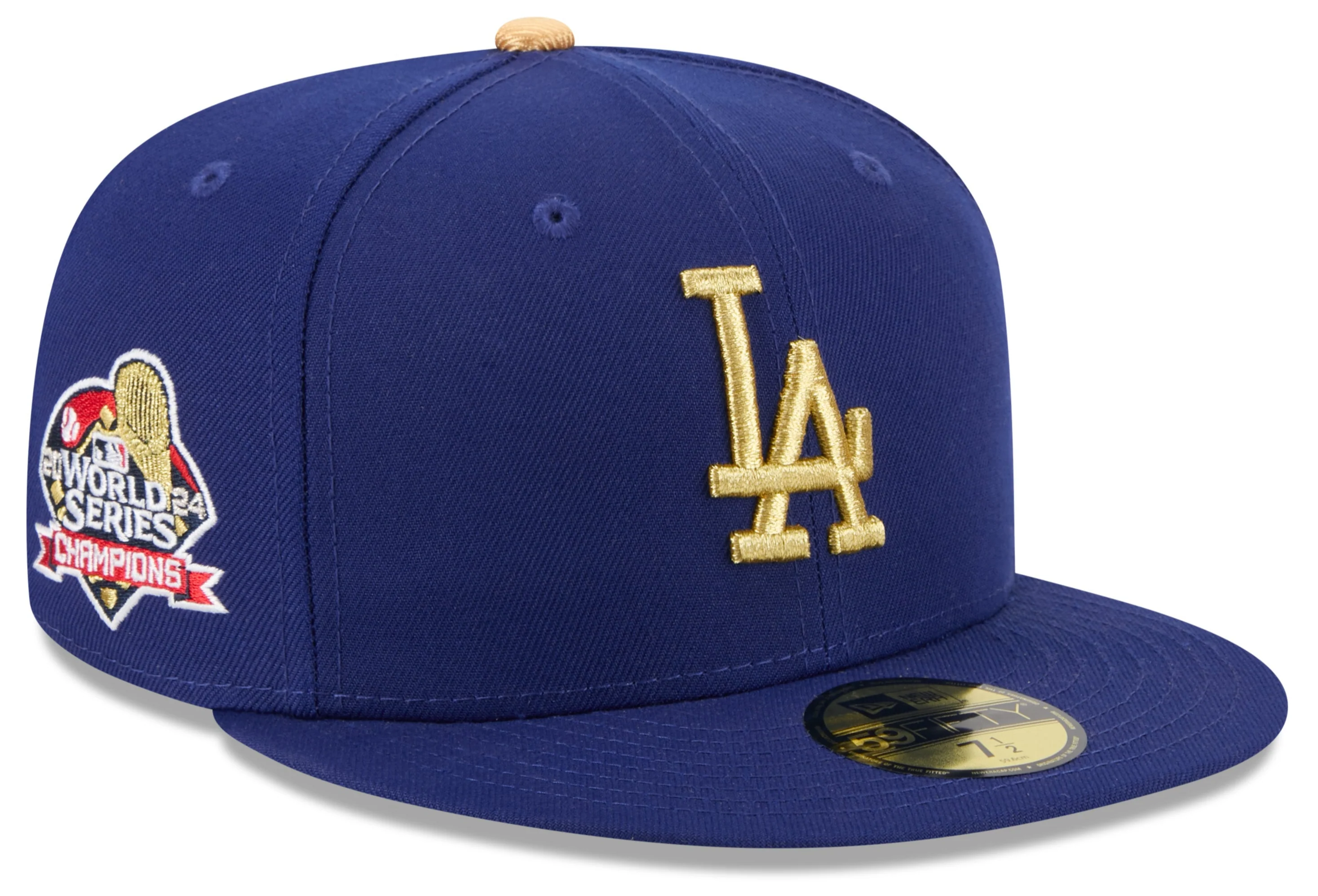 Los Angeles Dodgers New Era Royal Blue MLB Gold Champions 59FIFTY Hat