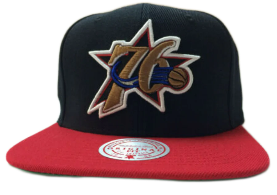 Mens NBA Philadelphia 76ers Team 2 Tone Snapback Hat By Mitchell And Ness