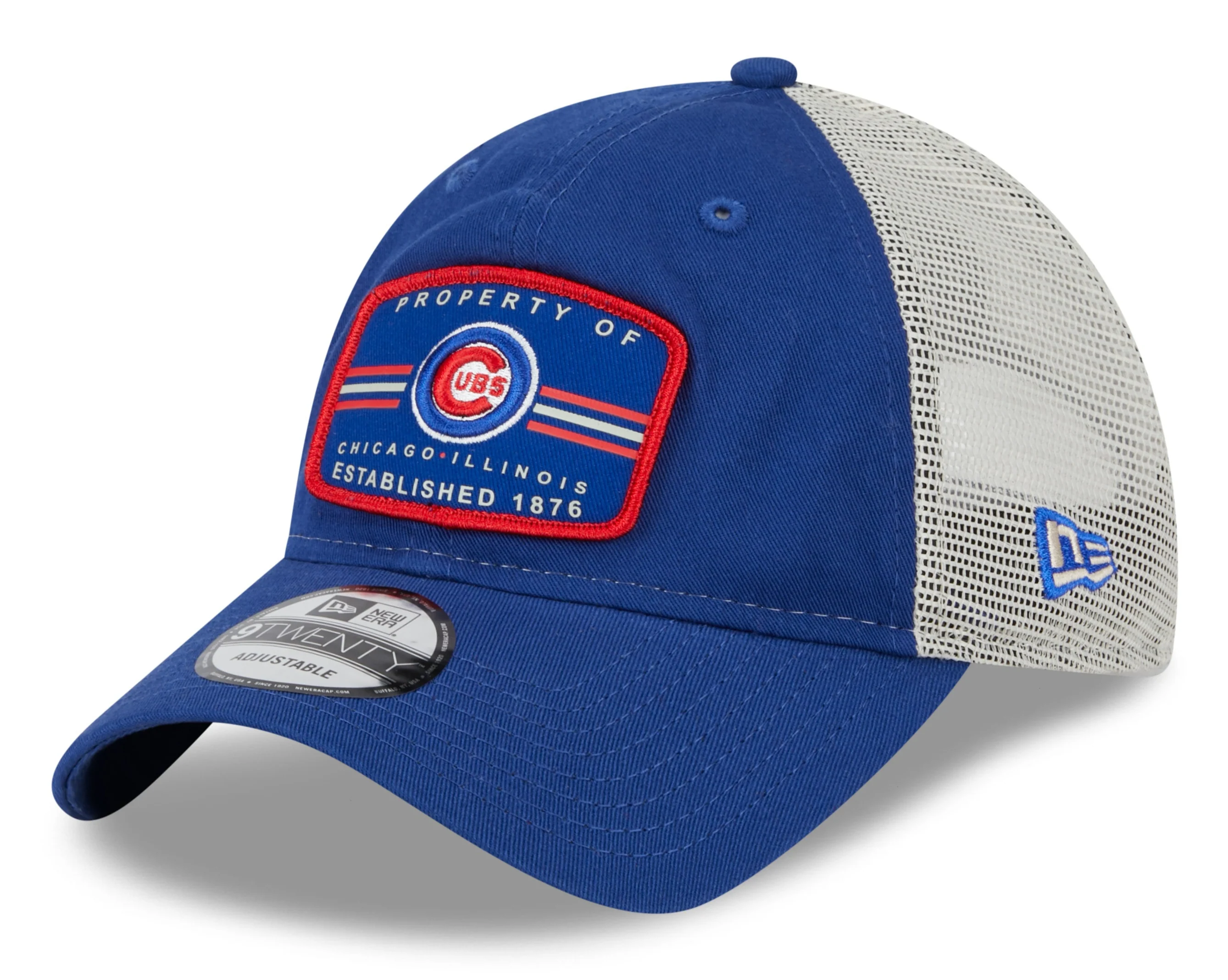 Men's Chicago Cubs Bullseye Royal Property 9TWENTY Adjustable Mesh Hat By New Era