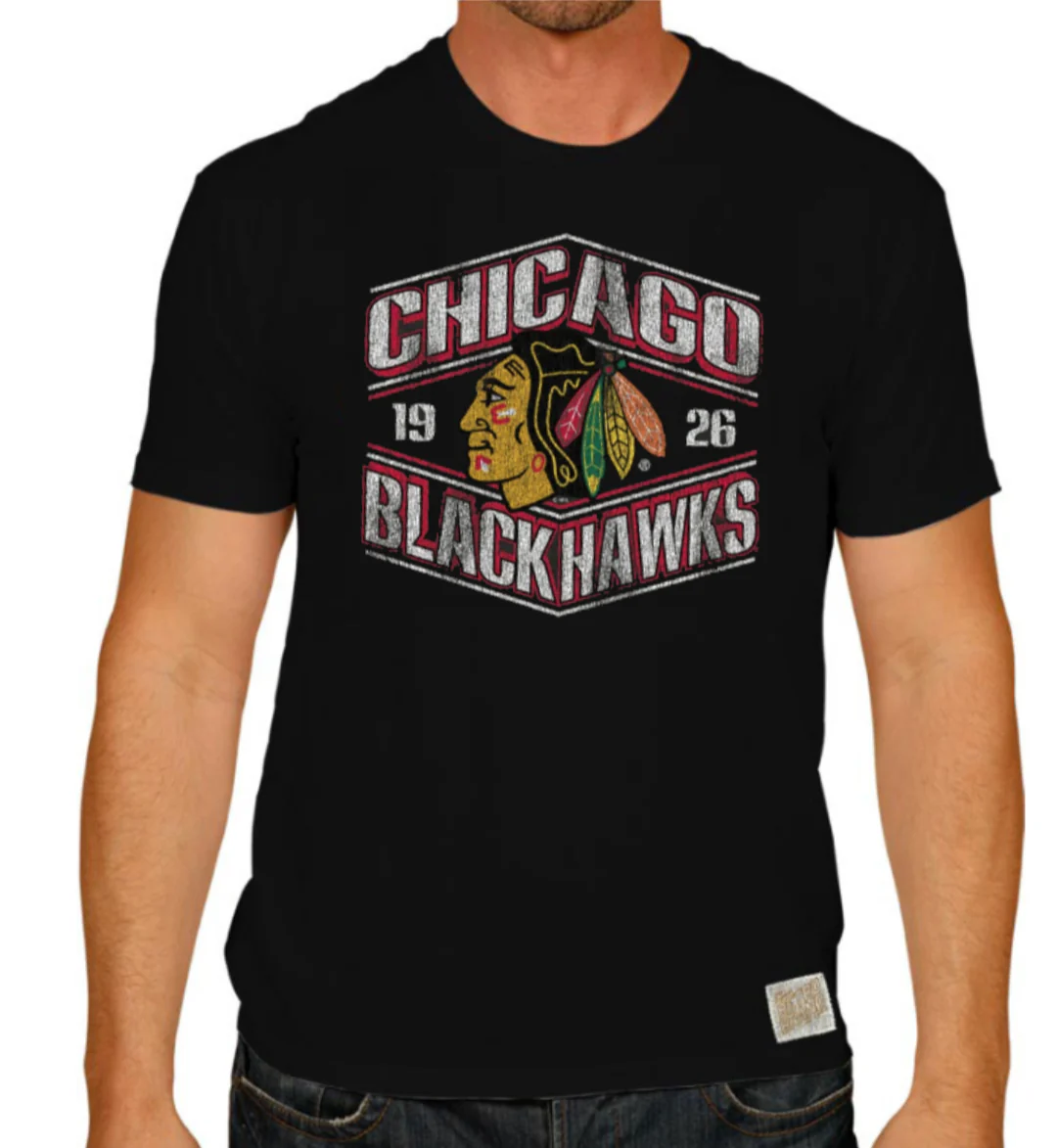 Men's Chicago Blackhawks Retro Brand Black Worlds Best Tee