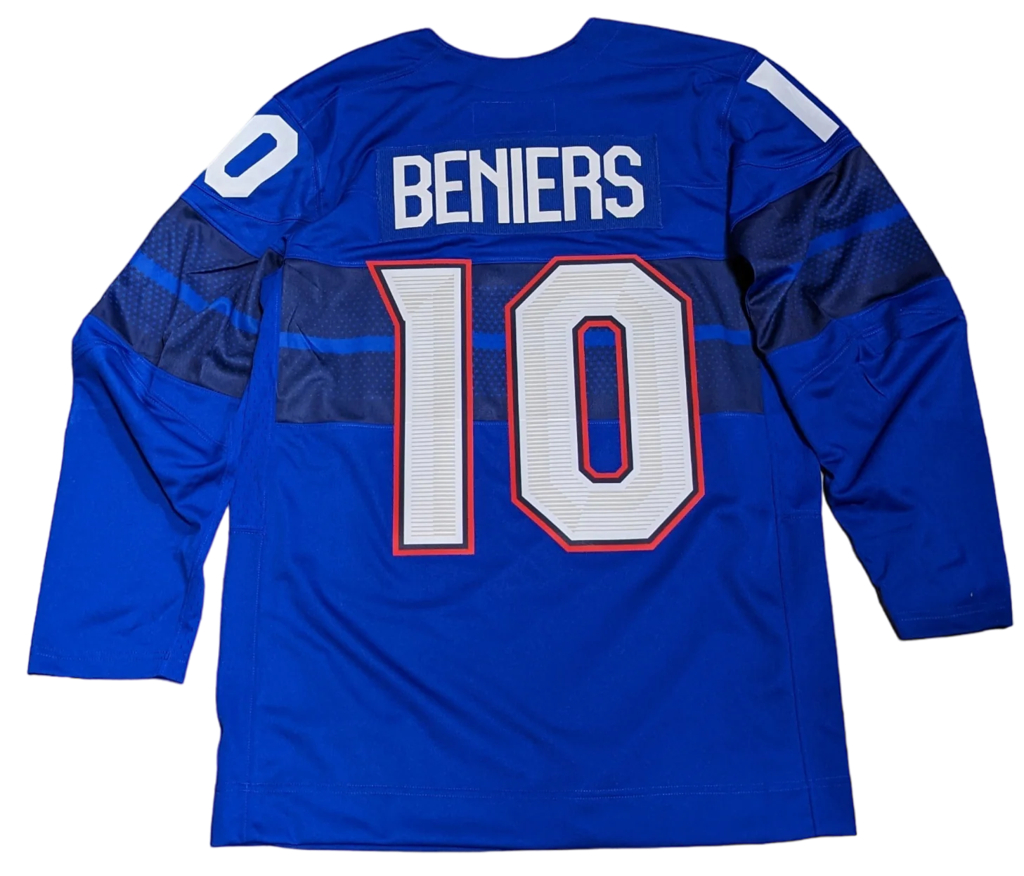 Mens USA Hockey Matty Beniers Nike Olympic Royal Replica Jersey