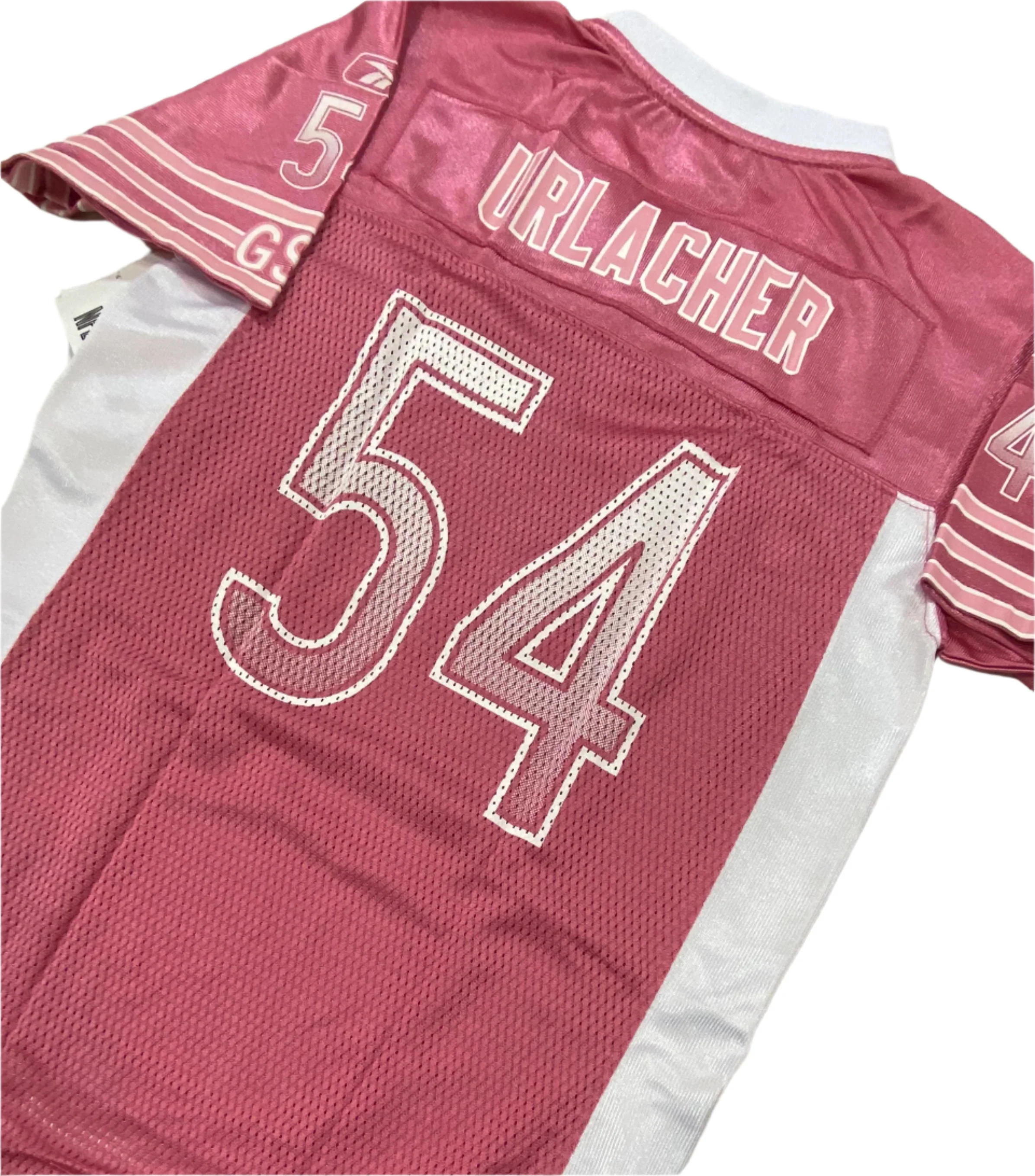 Youth Girls Chicago Bears Brian Urlacher Pink & White Jersey