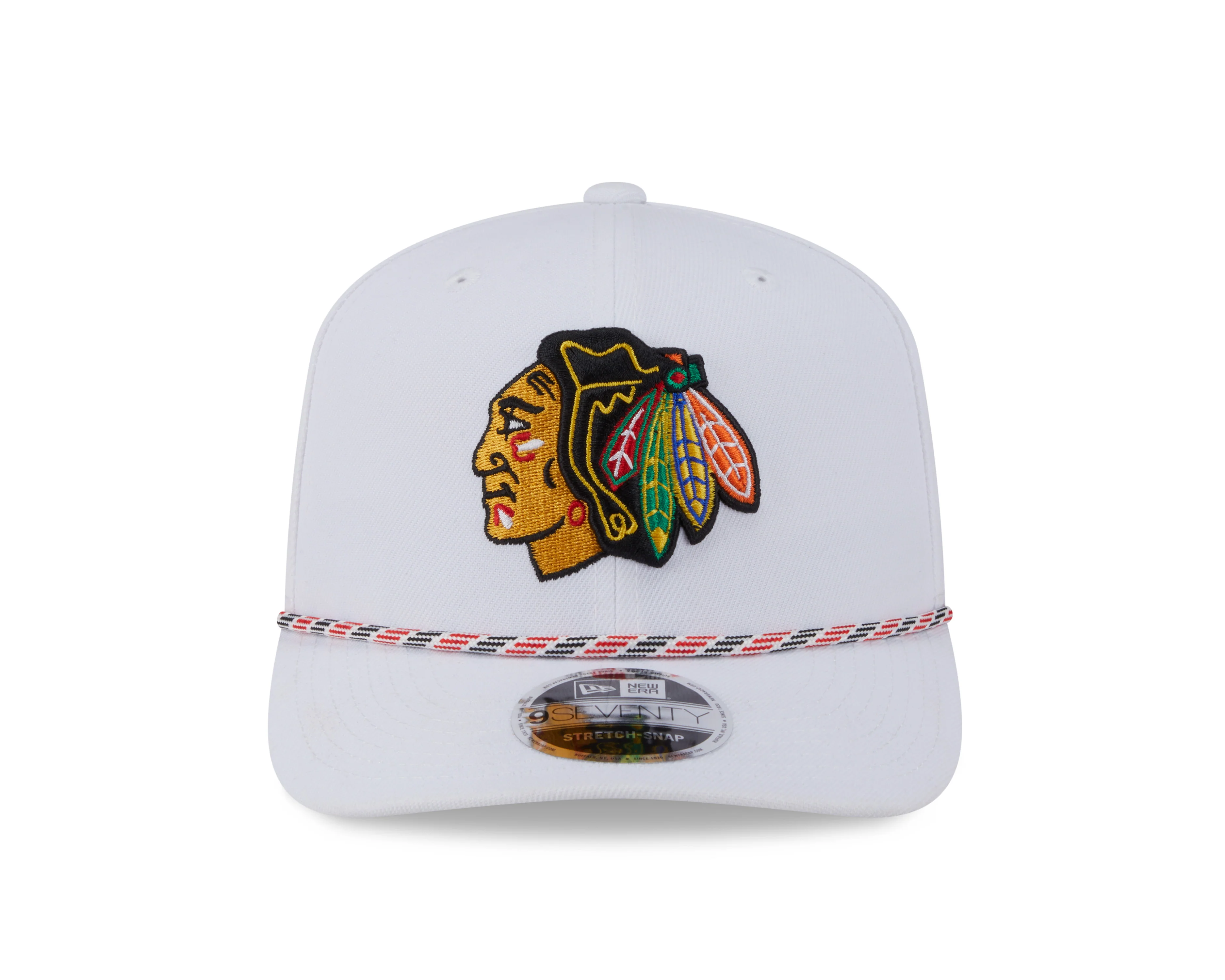 Chicago Blackhawks New Era White Multi Rope 9SEVENTY Stretch Snap Adjustable Hat