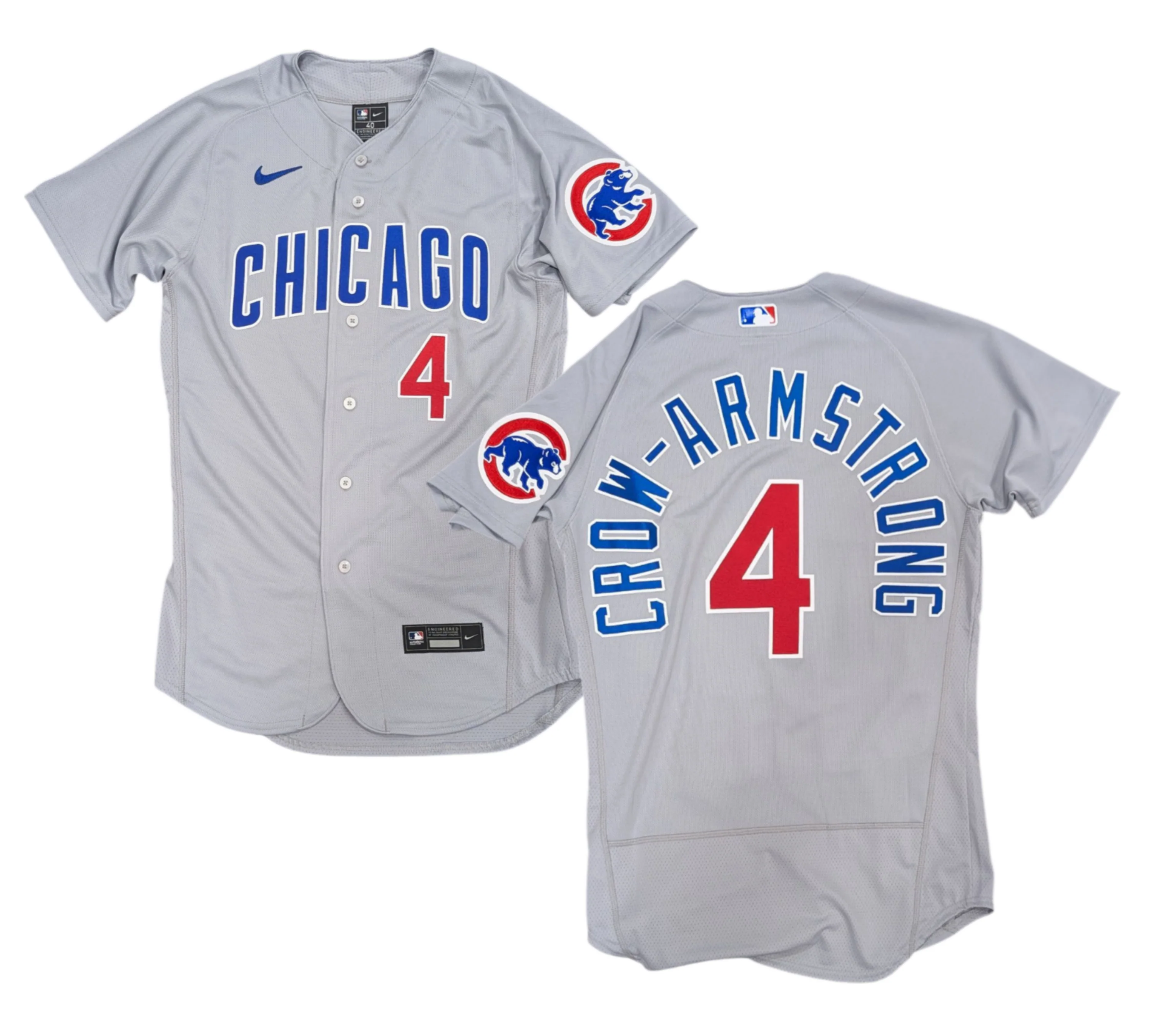 Men's Chicago Cubs Pete Crow-Armstrong Nike Road Gray Authentic Player Jersey