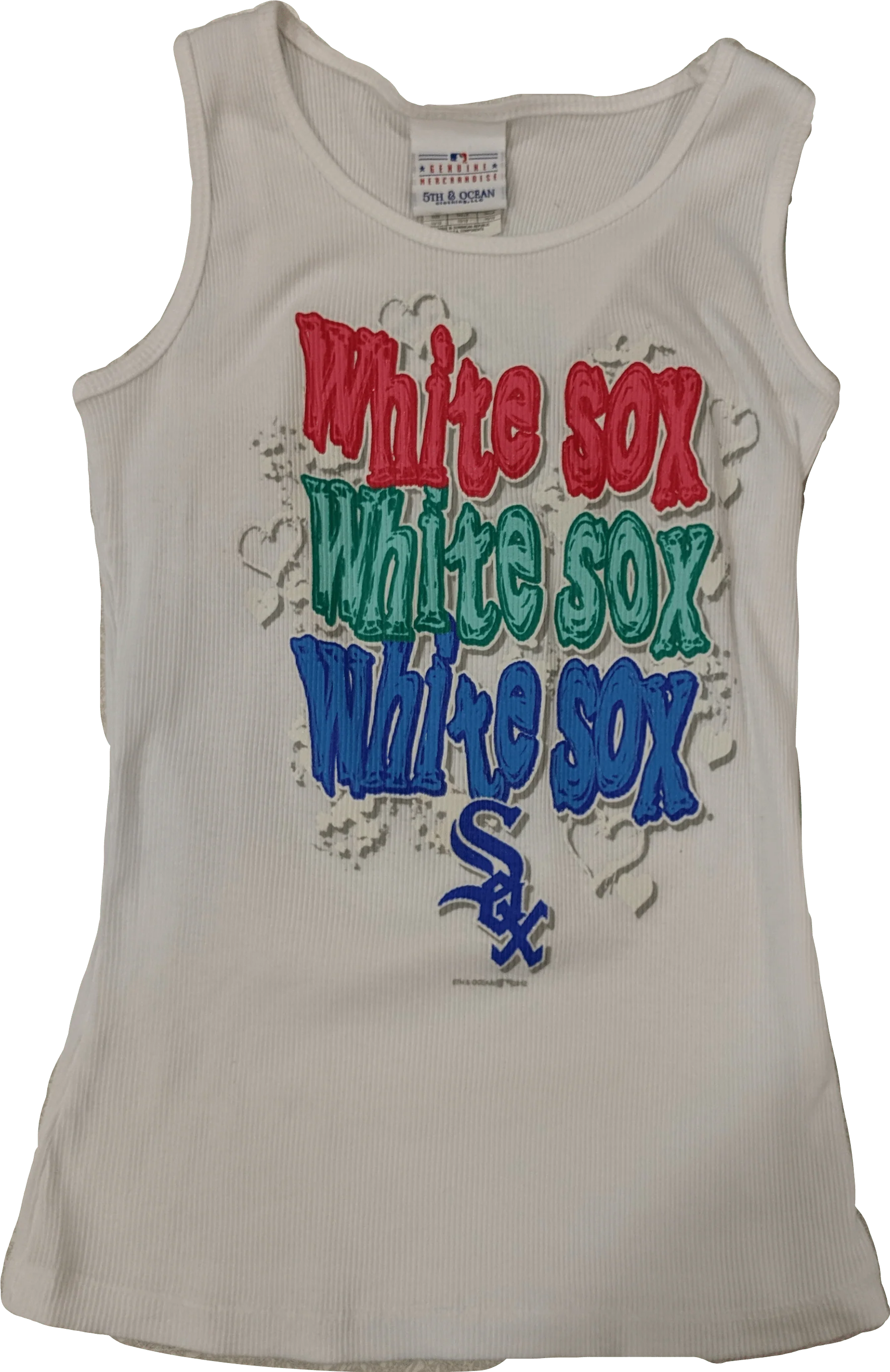 Youth Girls Chicago White Sox Multi Color Script Ribbed Tank Top