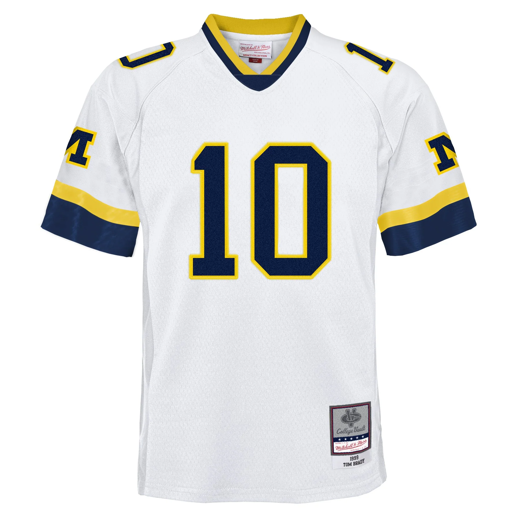 Youth Tom Brady #10 Michigan Wolverines 1999  White Mitchell & Ness Legacy NCAA Jersey