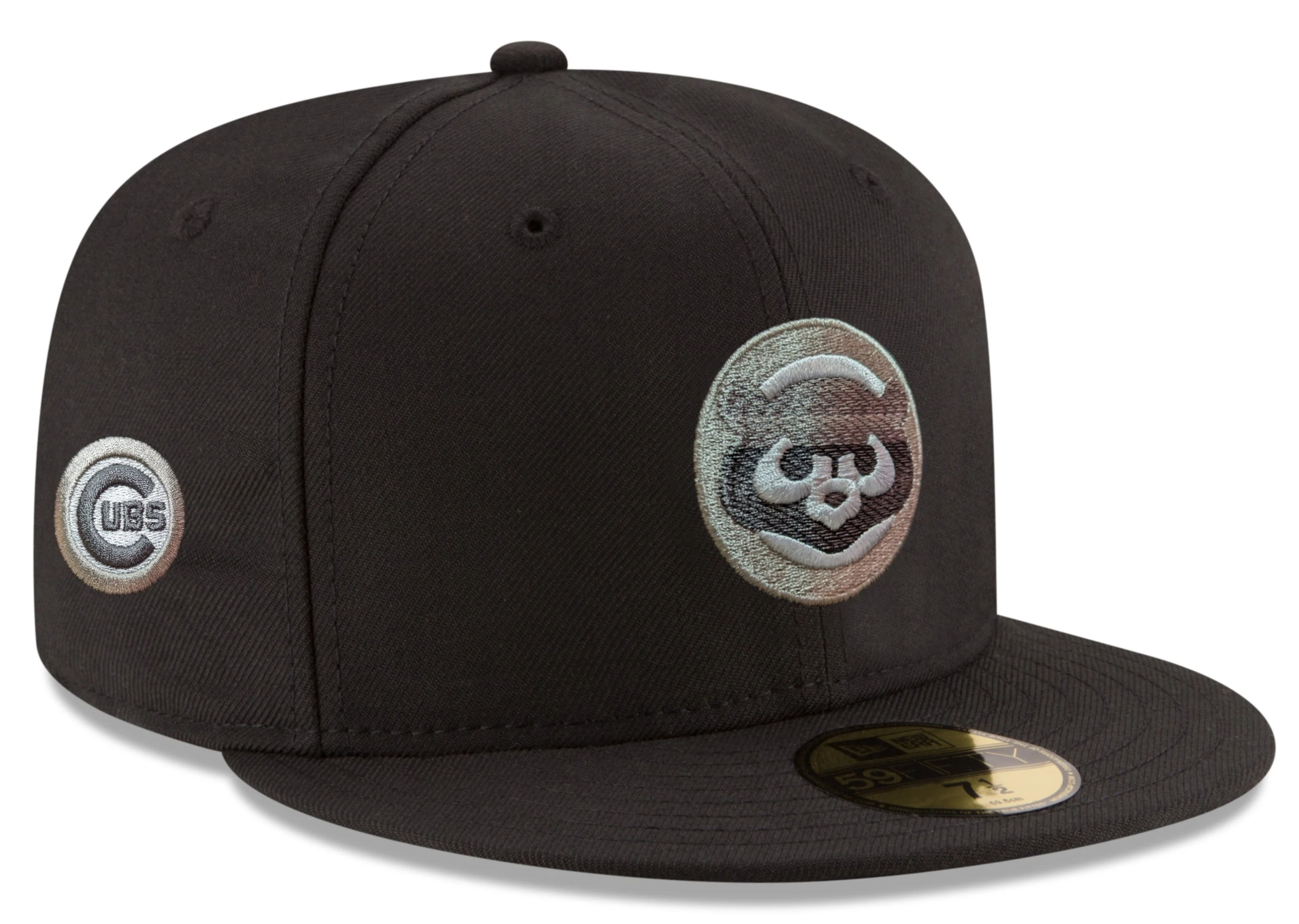 Chicago Cubs New Era Black Static 59FIFTY Fitted Hat