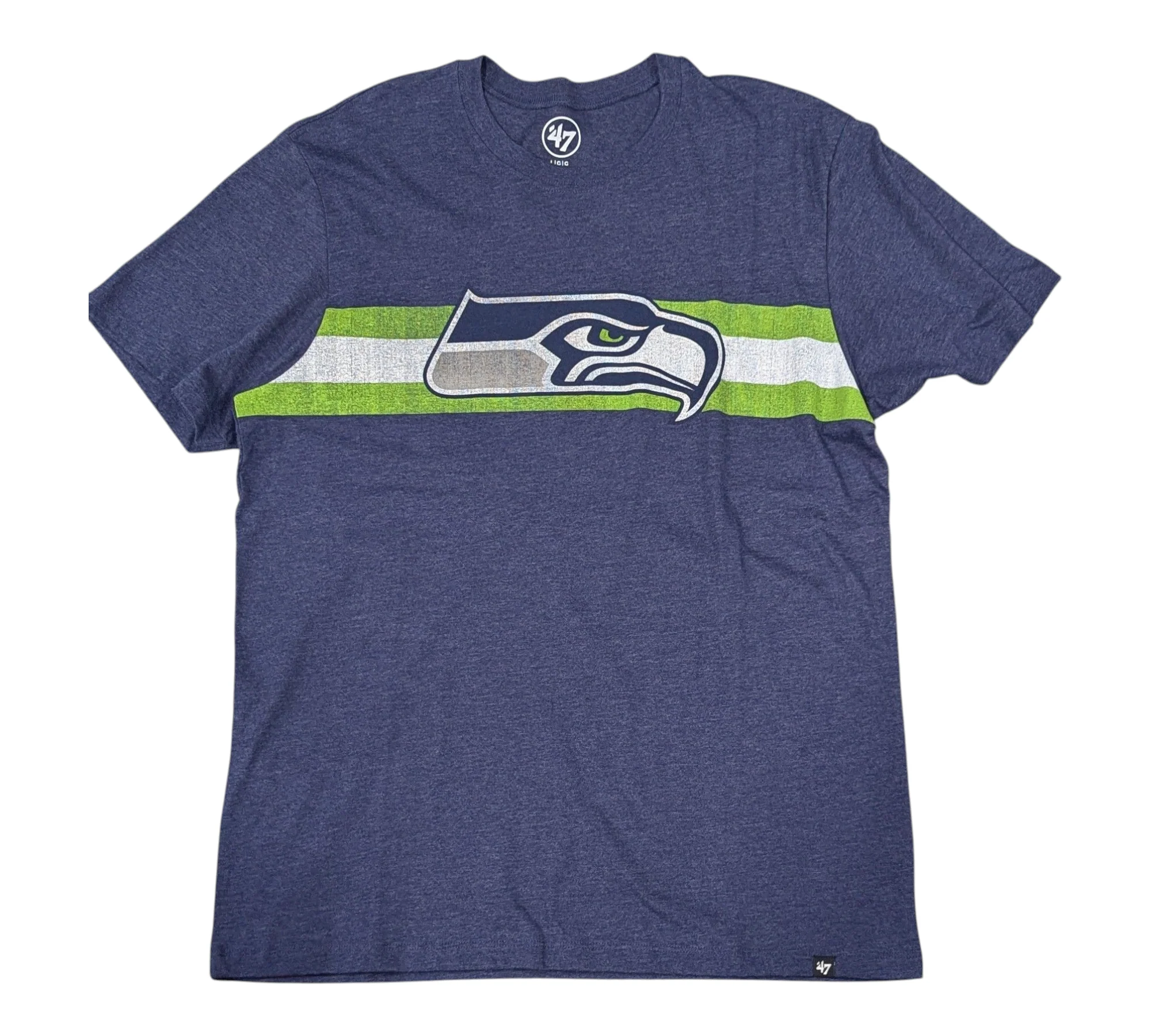 Men's Seattle Seahawks Navy Stripe Club Tee