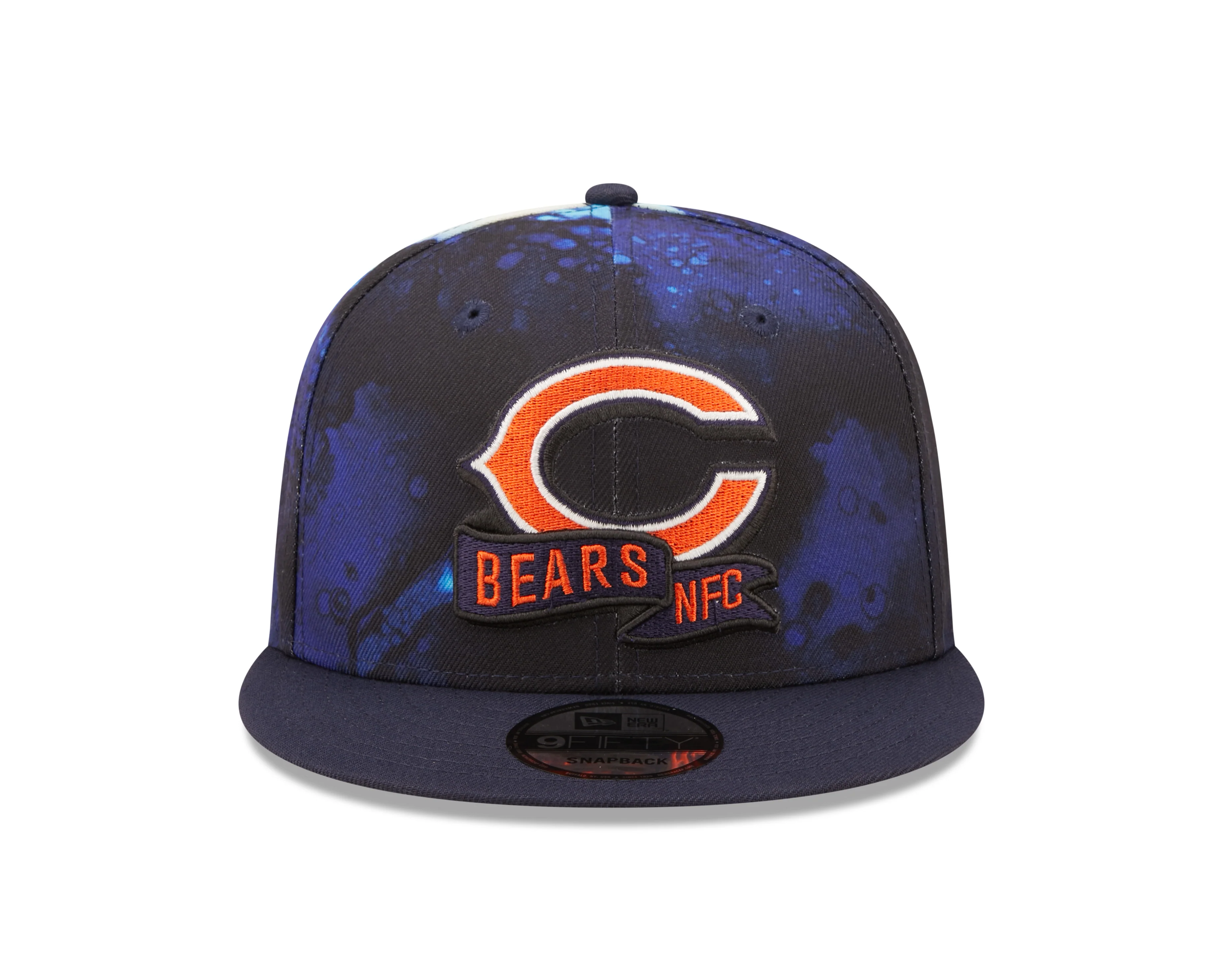 Men's Chicago Bears New Era Navy Ink 2022 NFL Sideline Primary Logo 9FIFTY Snapback Adjustable Hat