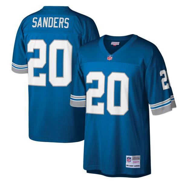 Mens Detroit Lions Barry Sanders Mitchell & Ness Honolulu Blue Legacy Replica Jersey