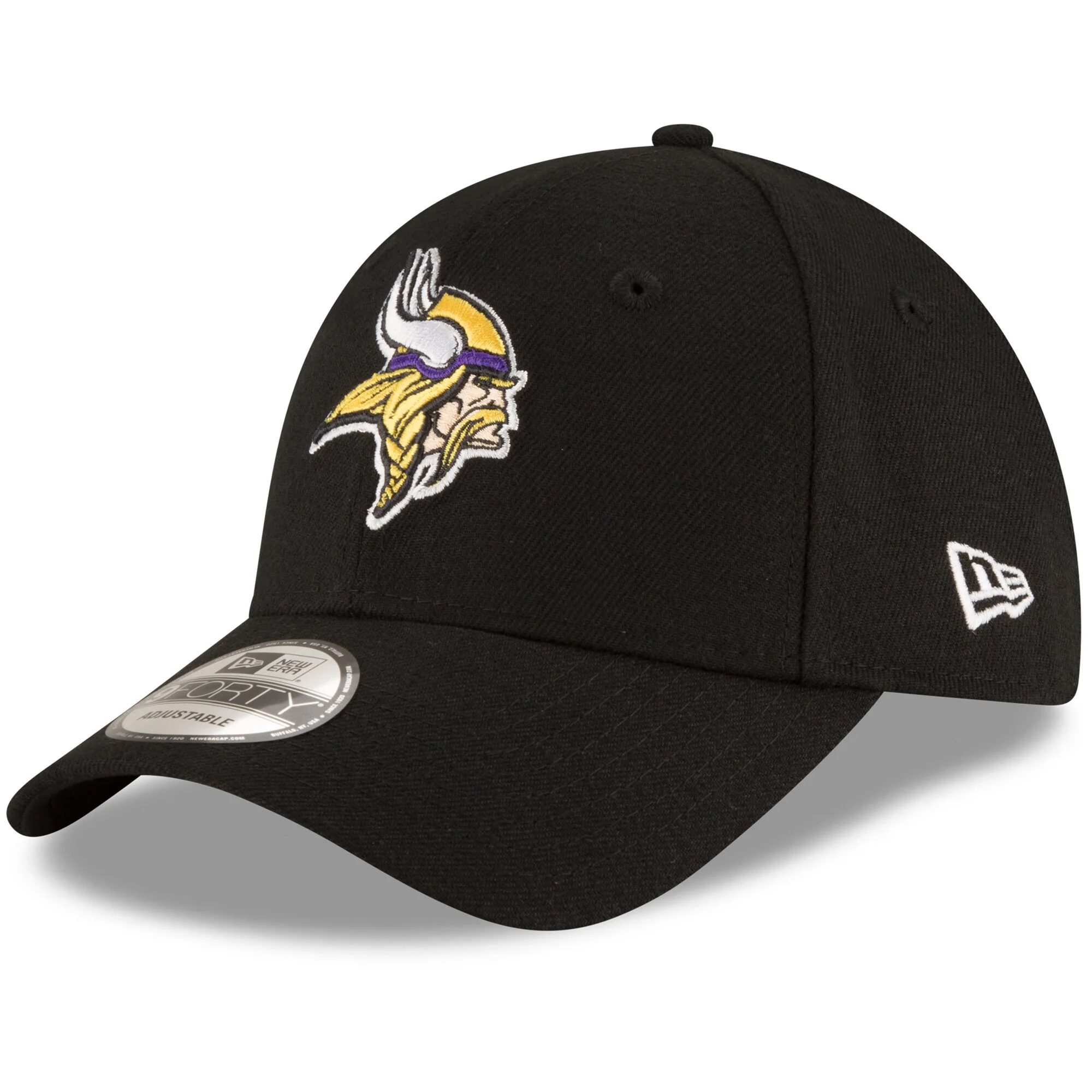 Men's Minnesota Vikings Black The League Primary Logo 9FORTY Adjustable Game Cap