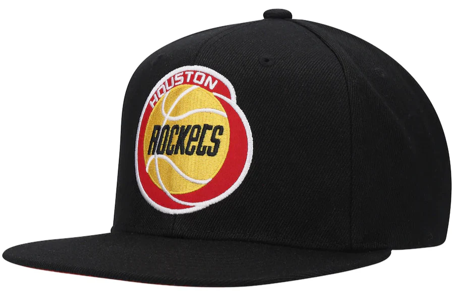 Men's Houston Rockets Basic Core Black Mitchell & Ness Snapback Hat