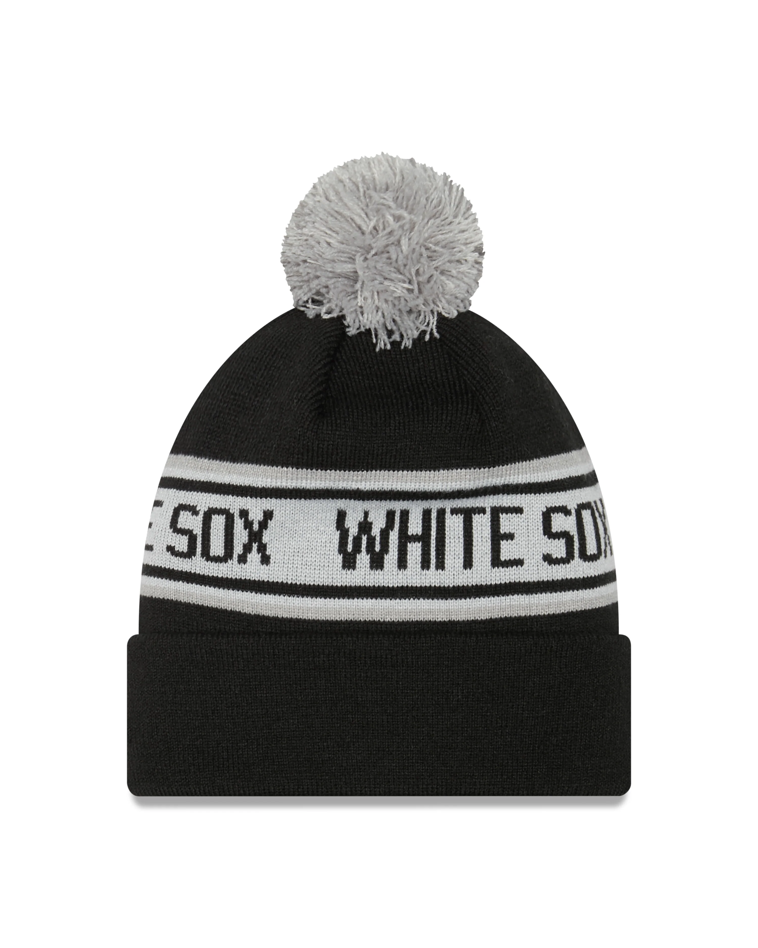 Child Chicago White Sox New Era Junior Repeat Black Cuffed Pom Knit Hat