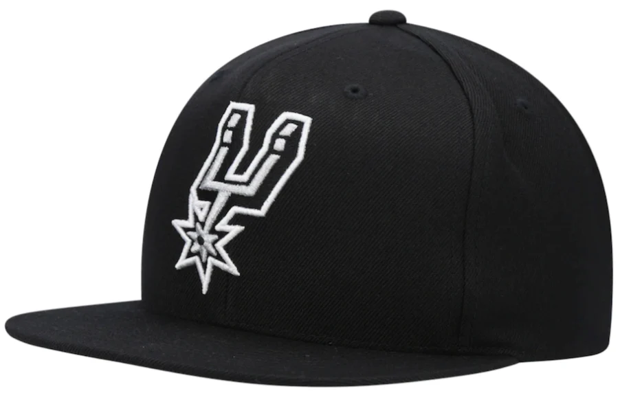 Men's Mitchell & Ness San Antonio Spurs Core Black Adjustable Snapback Hat