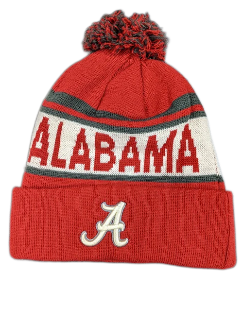 Alabama Crimson Tide NCAA Top of the World Crimson Cuffed Pom Knit Hat