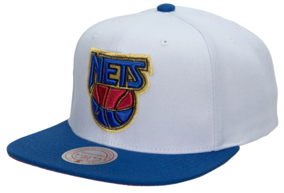Men's New Jersey Nets Mitchell & Ness 50th Anniversary HWC Blue/White Snapback Hat