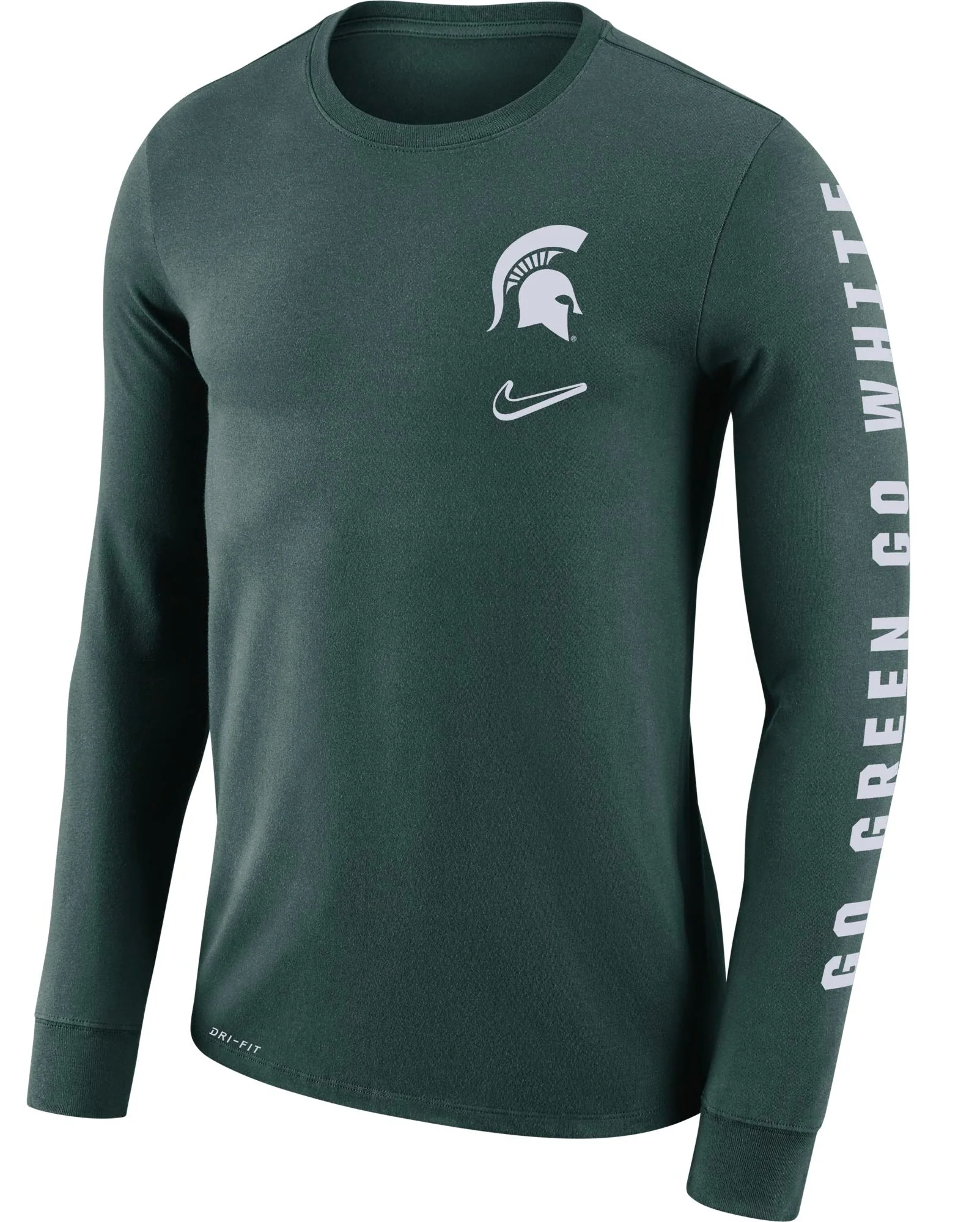 Mens Nike Michigan State Spartans Mantra Green Long Sleeve Tee