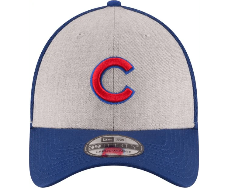 New Era Men's Chicago Cubs 39Thirty Heather Grey Neo Stretch Fit Hat