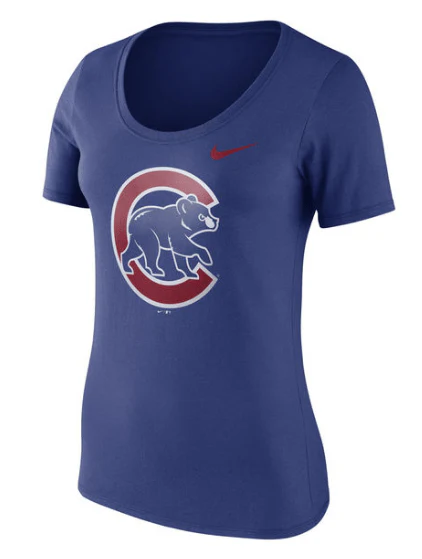 Women's Chicago Cubs Nike Royal Logo Scoop Neck T-Shirt