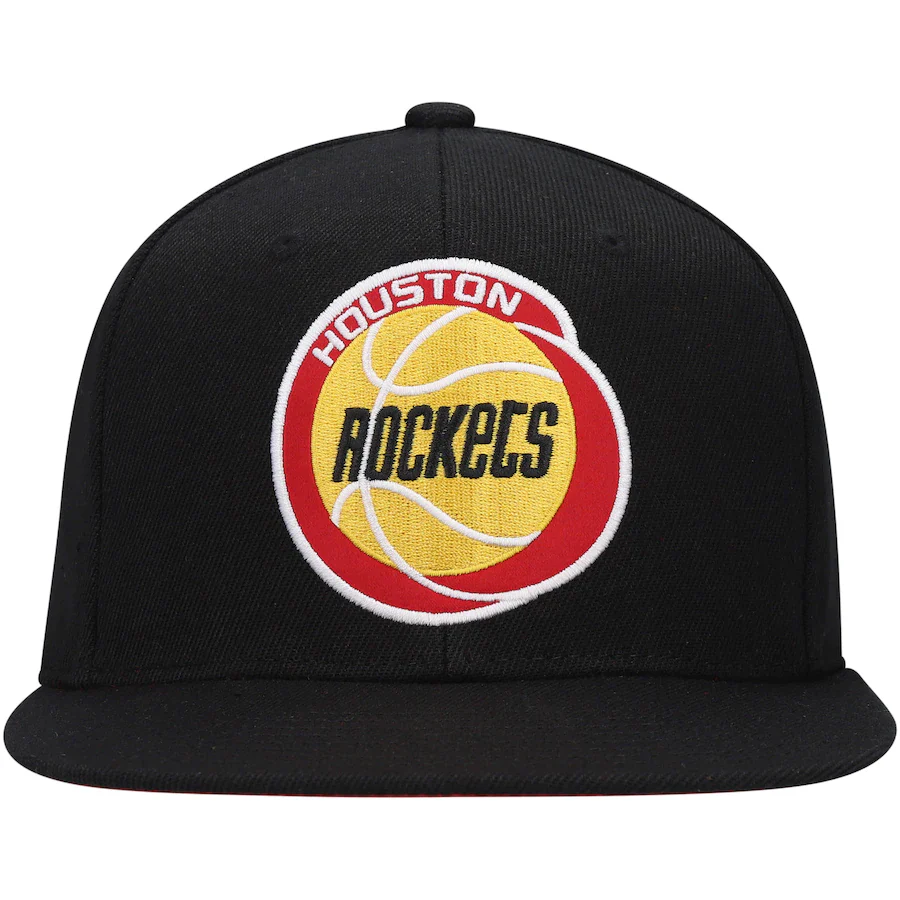 Men's Houston Rockets Basic Core Black Mitchell & Ness Snapback Hat
