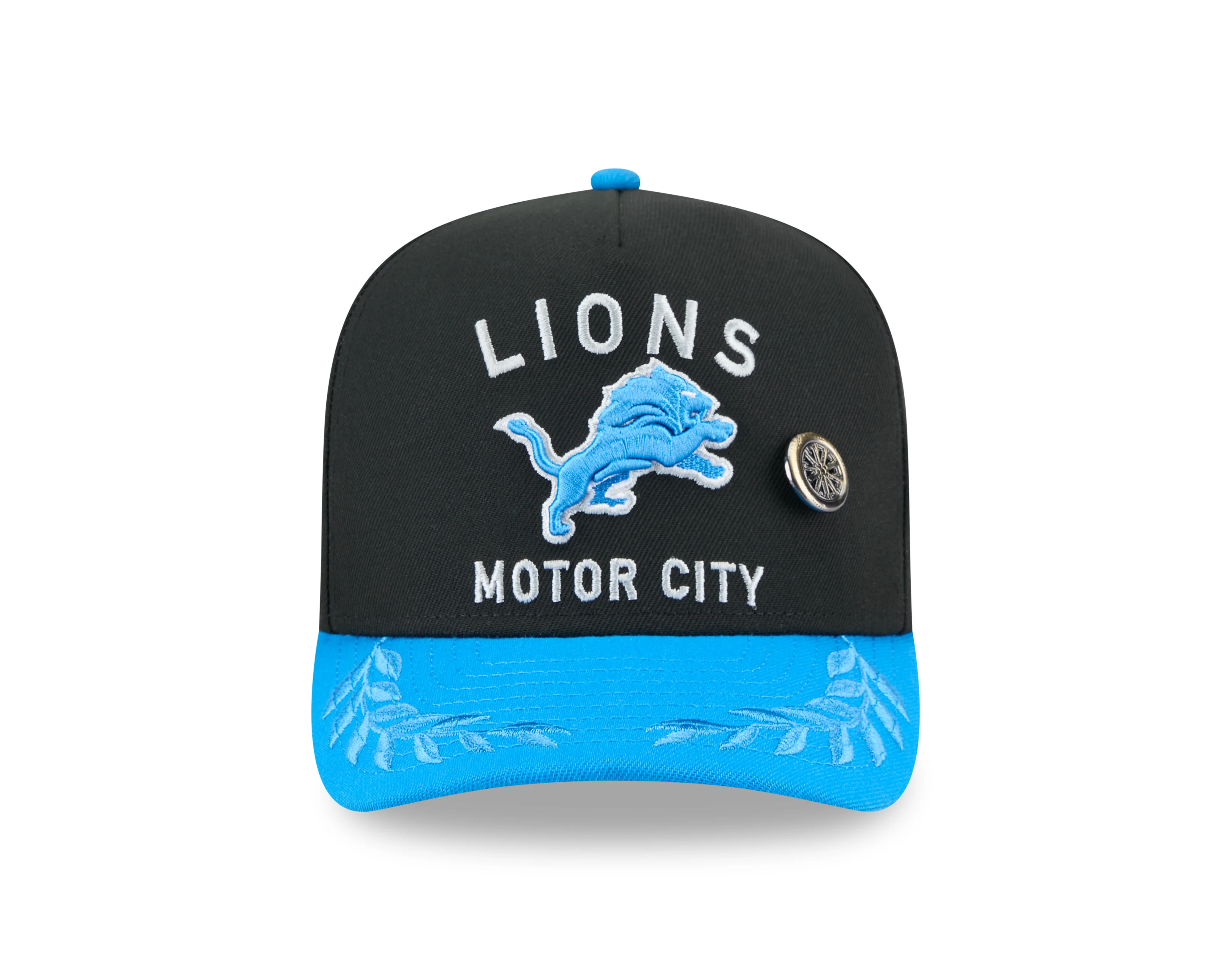 Men's Detroit Lions New Era Black 2025 On Stage NFL Draft A-Frame 59FIFTY Fitted Hat
