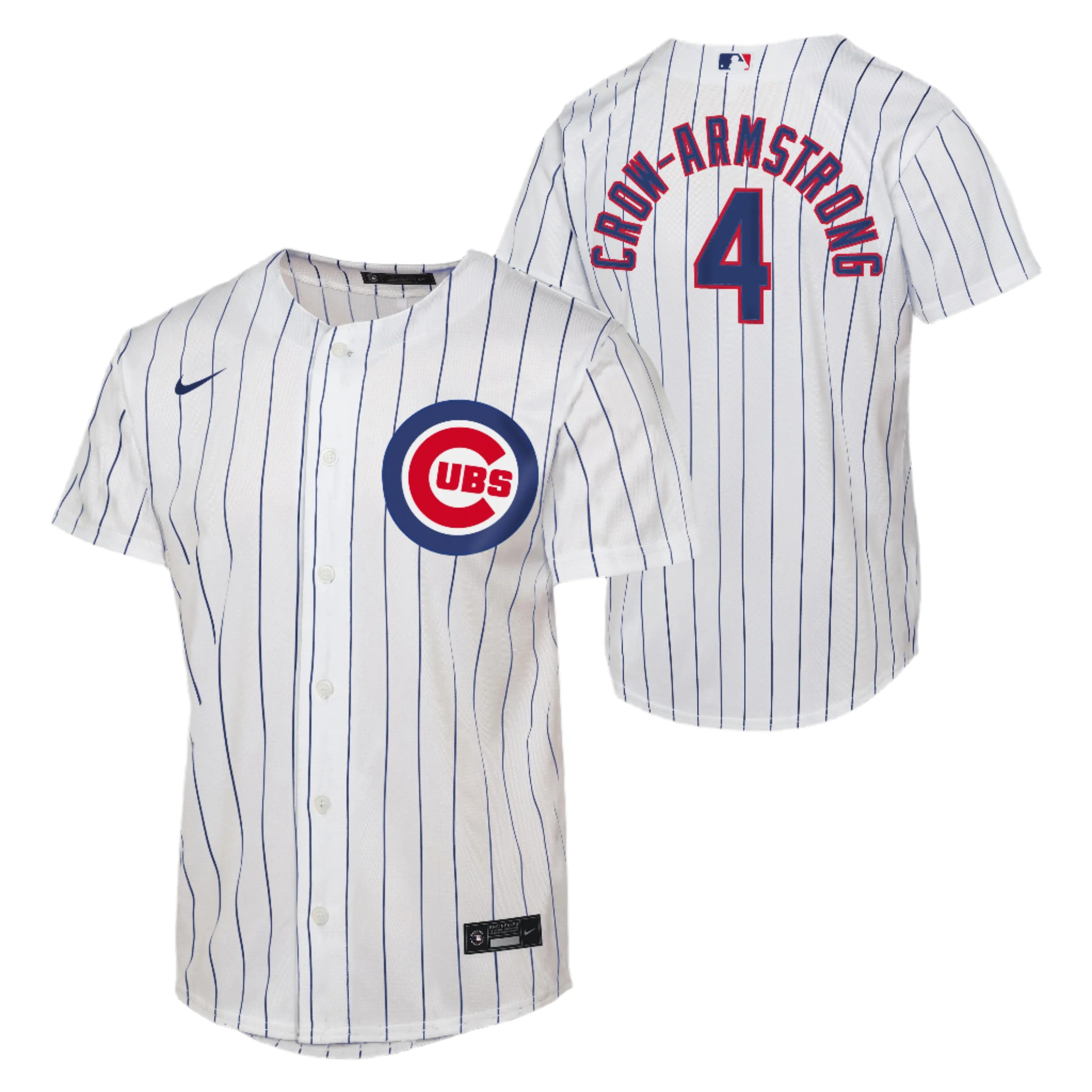 Youth Nike Pete Crow-Armstrong #4 Chicago Cubs White Home Replica Jersey