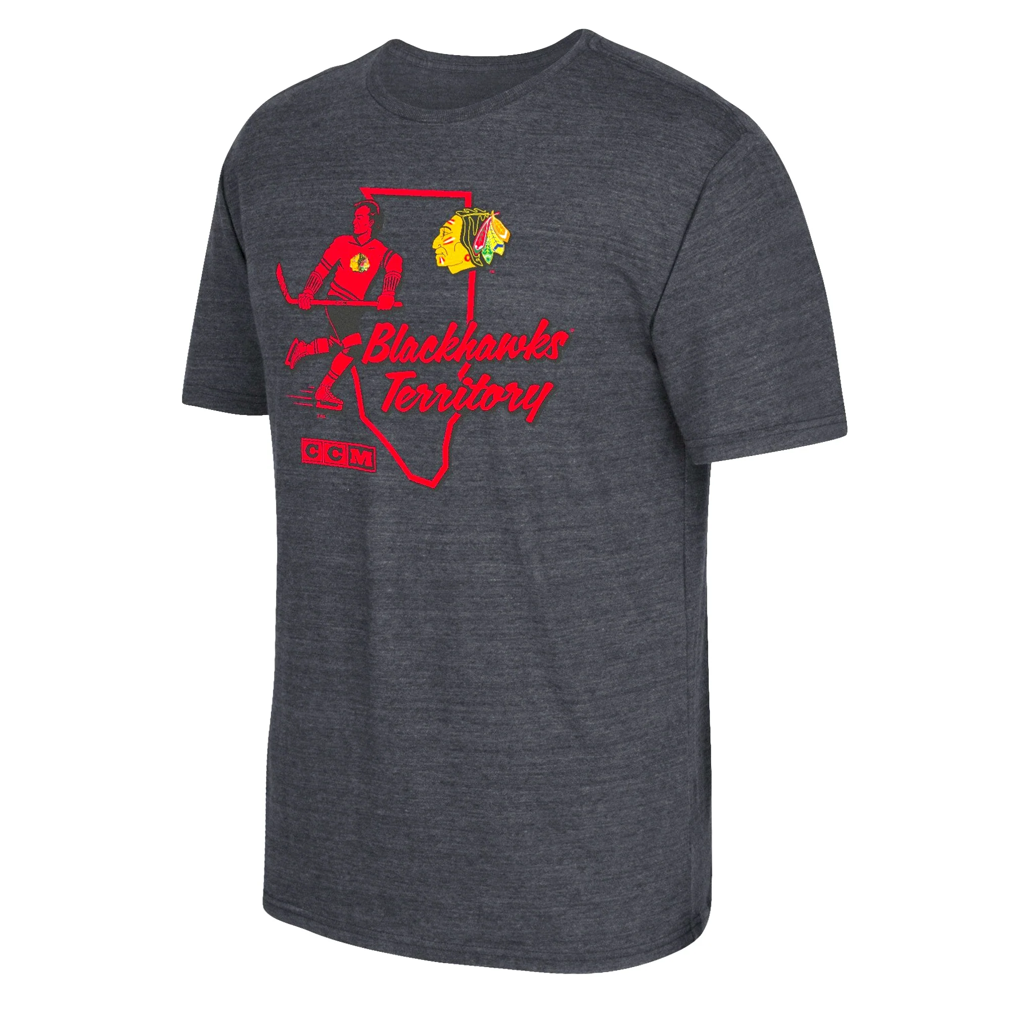 Mens CCM Chicago Blackhawks Triblend Territorial Tee