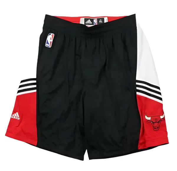 Mens Chicago Bulls Black Adidas Pregame Swingman Shorts