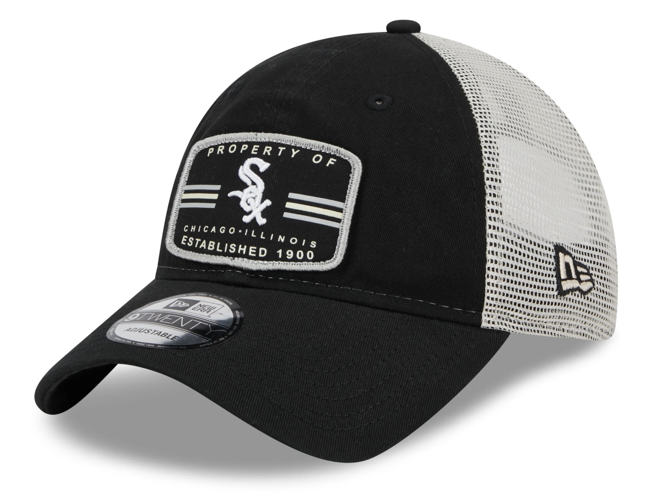 Men's Chicago White Sox Property 9TWENTY Black Adjustable Mesh Hat By New Era
