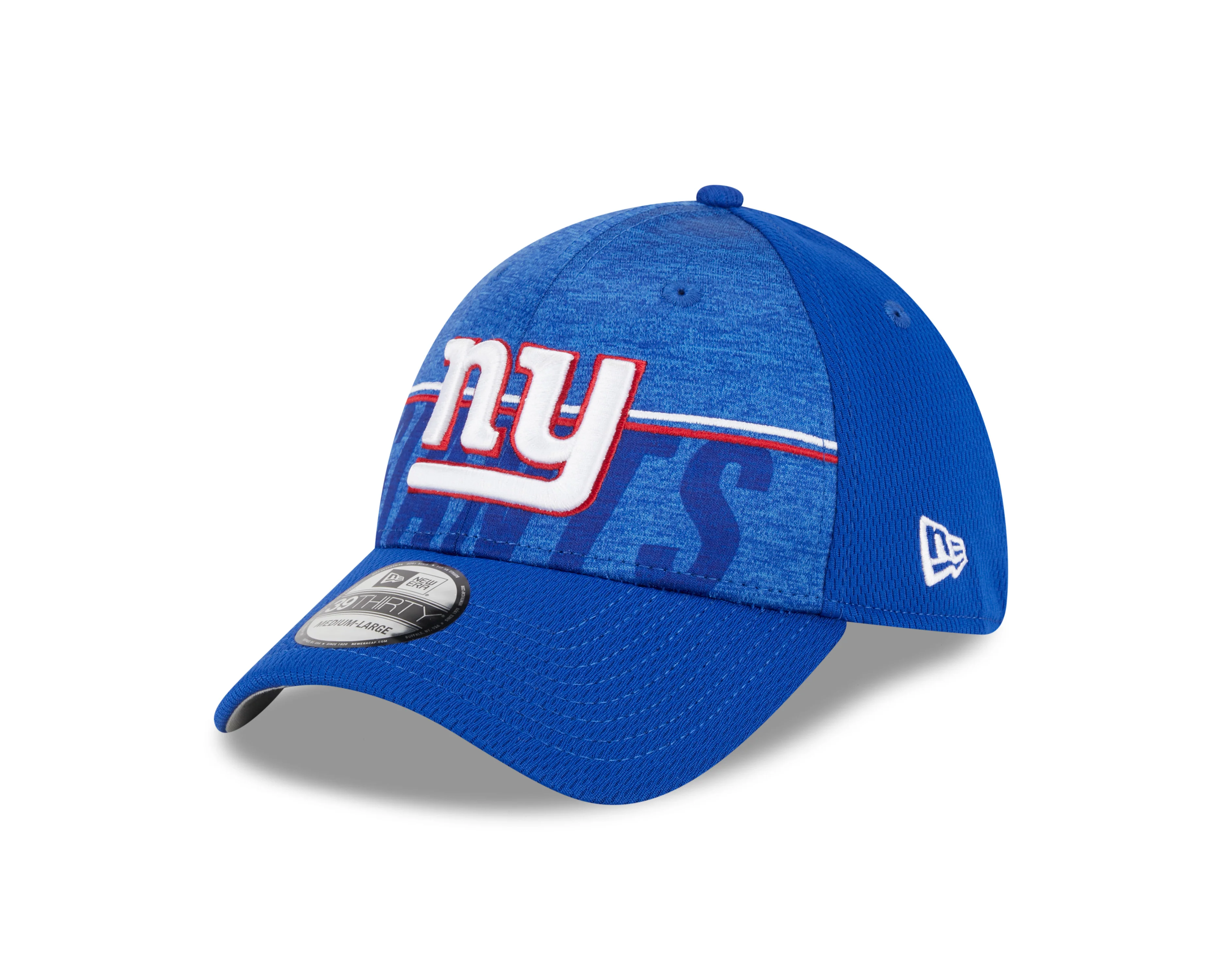 Men's New York Giants New Era NFL 2023 Training Camp Royal Primary Logo 39THIRTY Flex Fit Hat