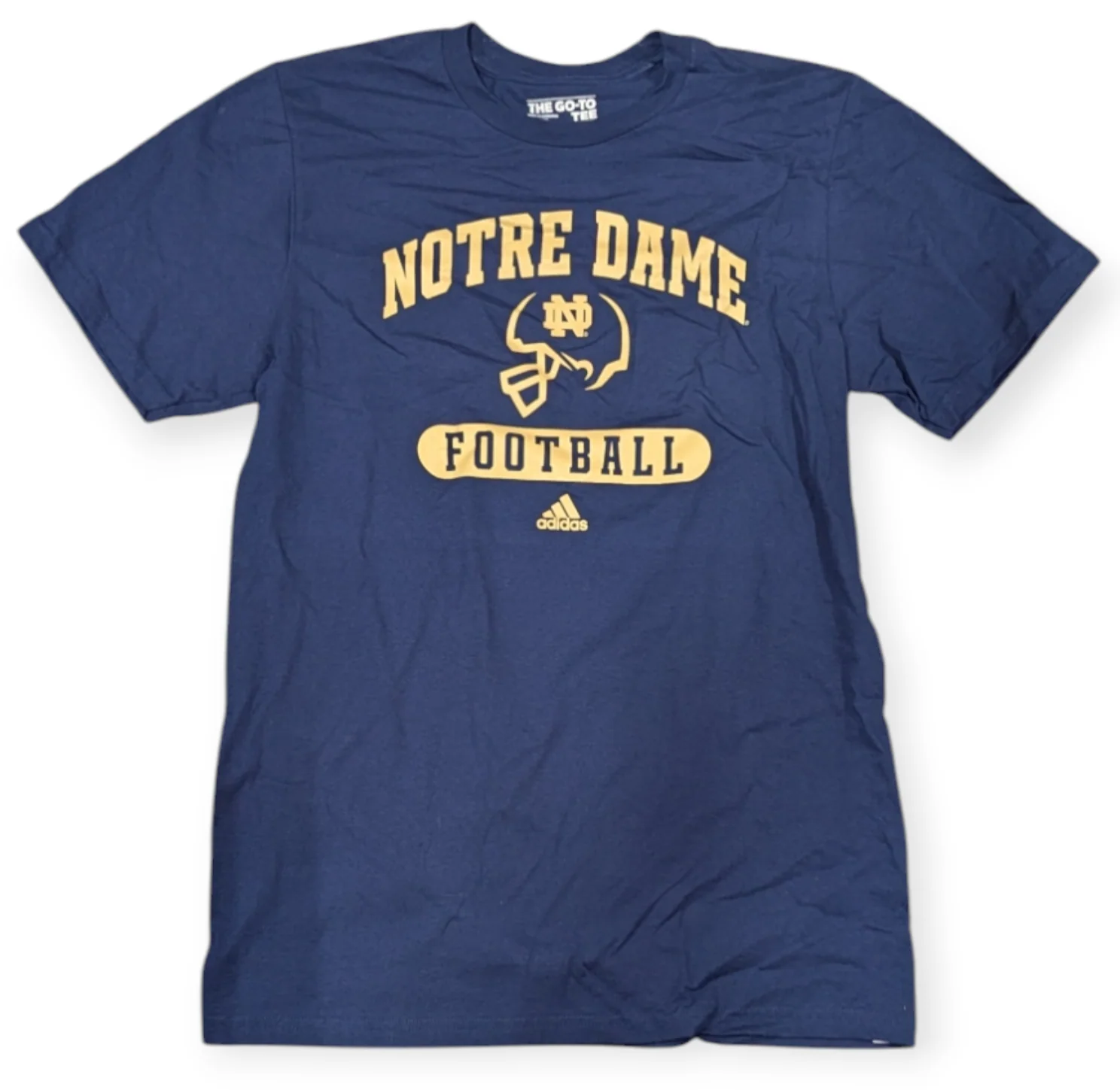 Men's NCAA Notre Dame Fighting Irish adidas Navy Football Tee