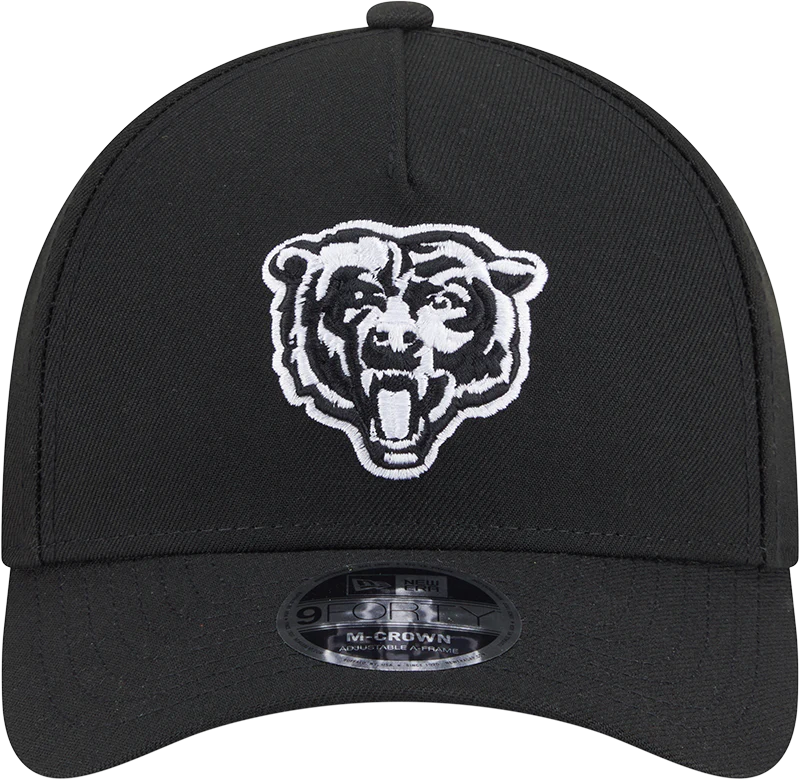 Chicago Bears New Era Black & White Primary 9FORTY A-Frame M-Crown Adjustable Hat