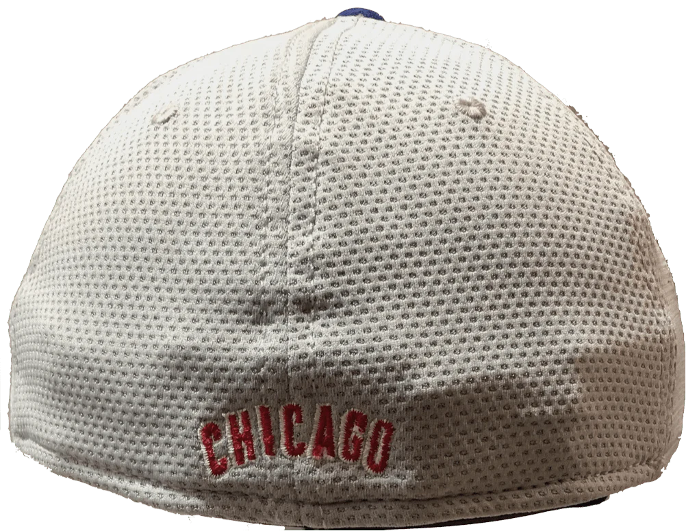 Mens Chicago Cubs Gray And Blue Performance 39THIRTY Flex Fit Hat By New Era