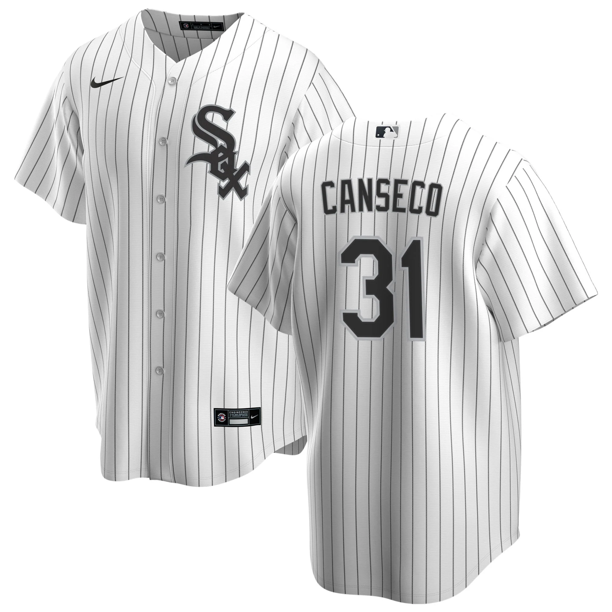 NIKE Men's Jose Canseco Chicago White Sox White Home Premium Twill Replica Jersey