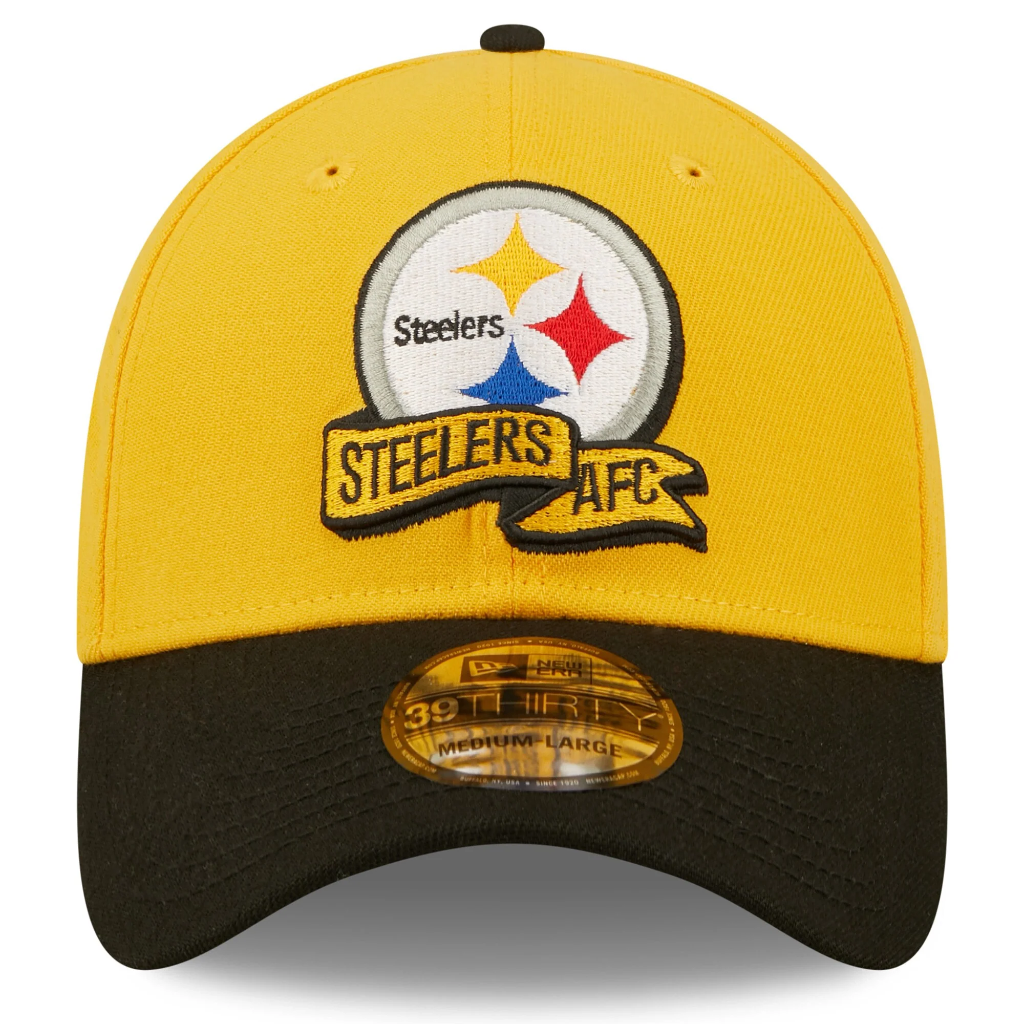 Men's Pittsburgh Steelers New Era Gold SEC 2022 Sideline 39THIRTY Flex Hat