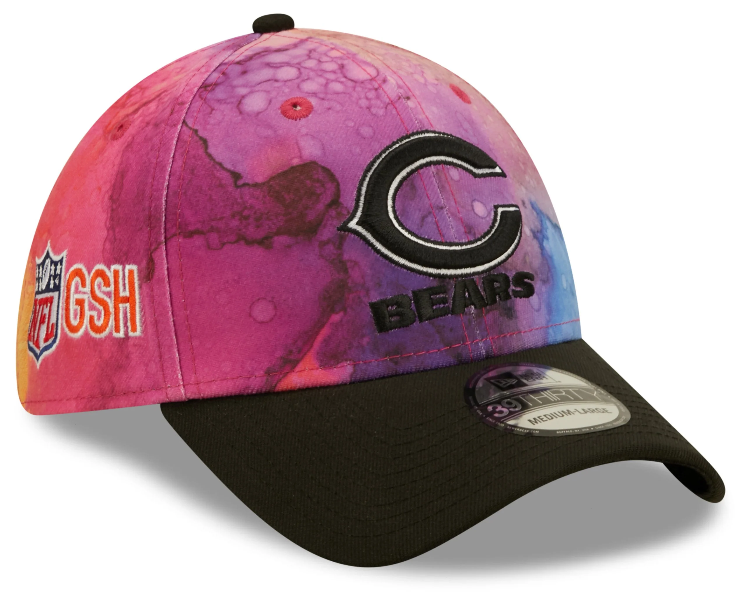 Men's Chicago Bears New Era Crucial Catch 2022 NFL Primary Logo Ink 39THIRTY Flex Hat